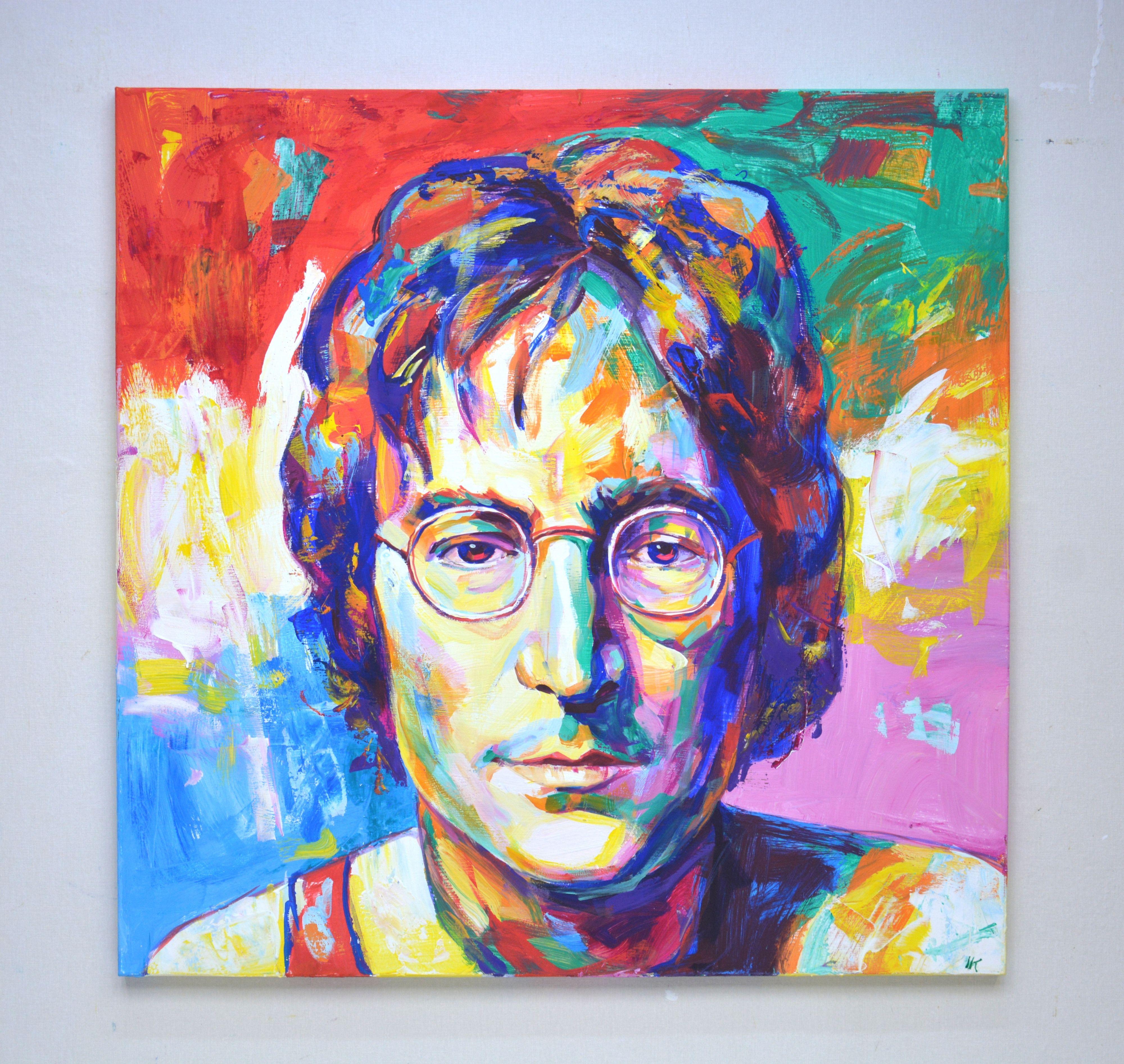 John Lennon, Gemälde, Acryl auf Leinwand (Pop-Art), Painting, von Iryna Kastsova