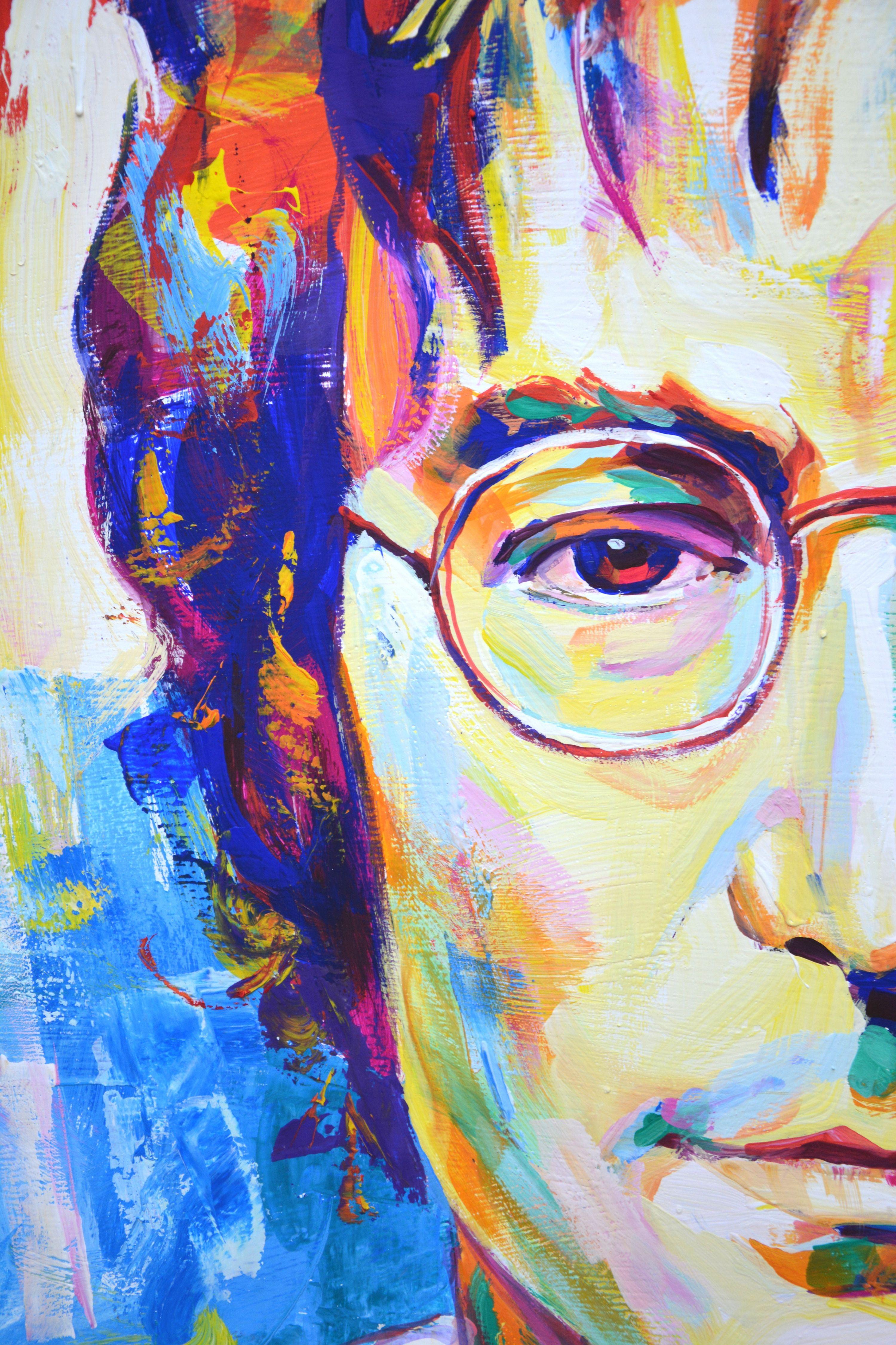 John Lennon, Painting, Acrylic on Canvas For Sale 3