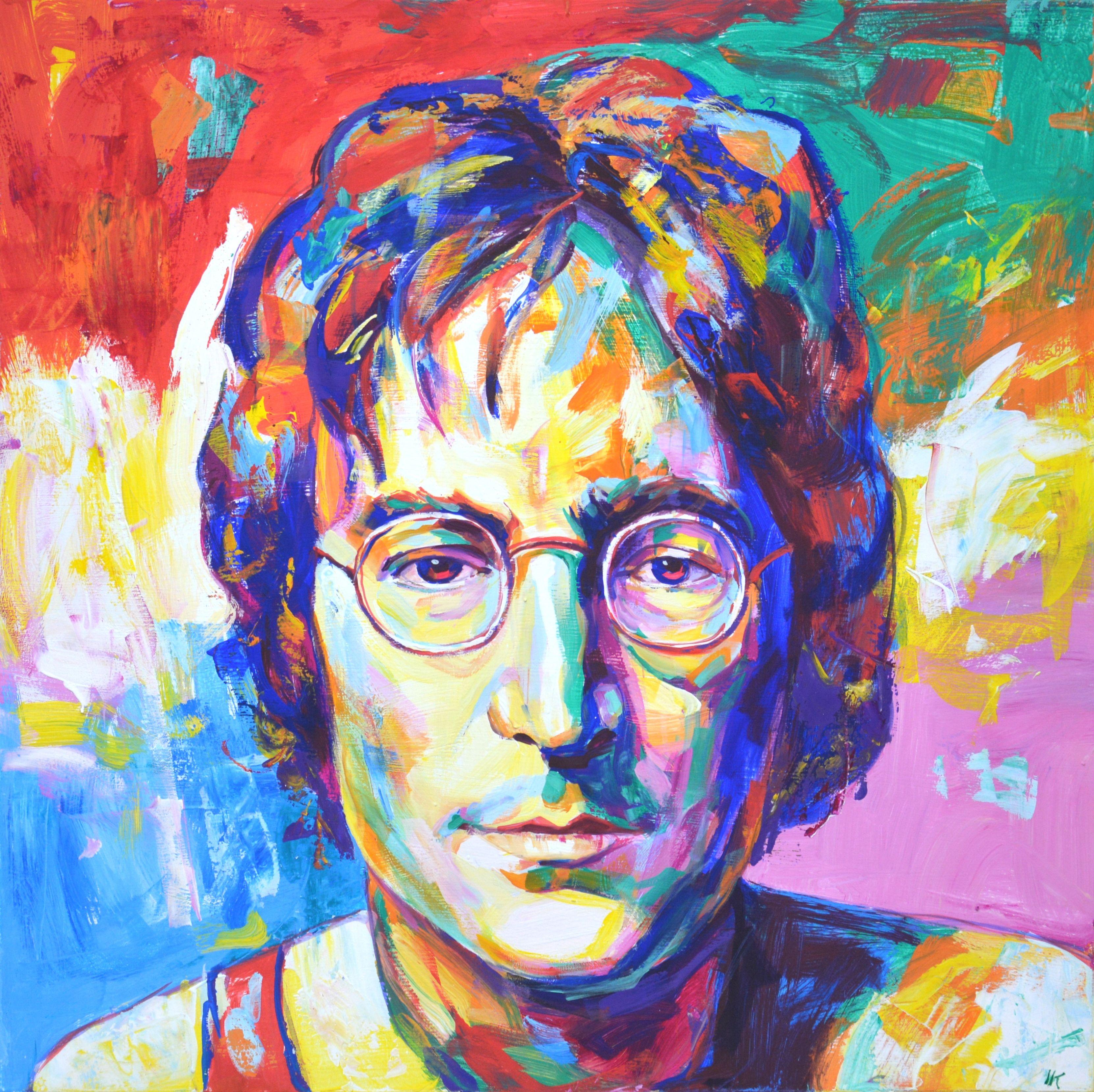 John Lennon is a British rock musician, singer, poet, composer, artist, writer and activist. One of the founders and member of The Beatles. Is one of the most popular musicians of the XX century.Written in a modern style with brushes and a palette