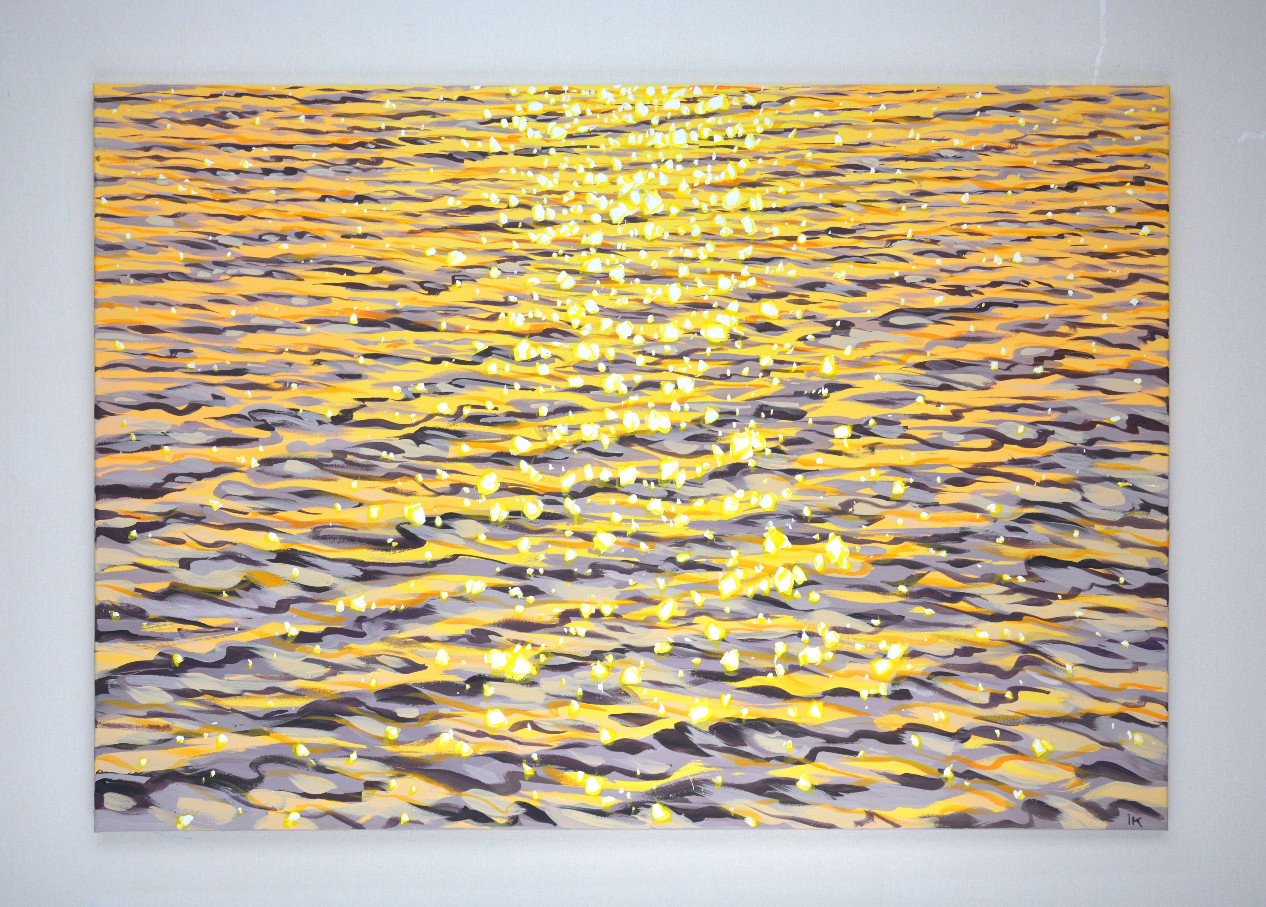 Lumière. La soirée ambrée, peinture, acrylique sur toile - Réalisme Painting par Iryna Kastsova