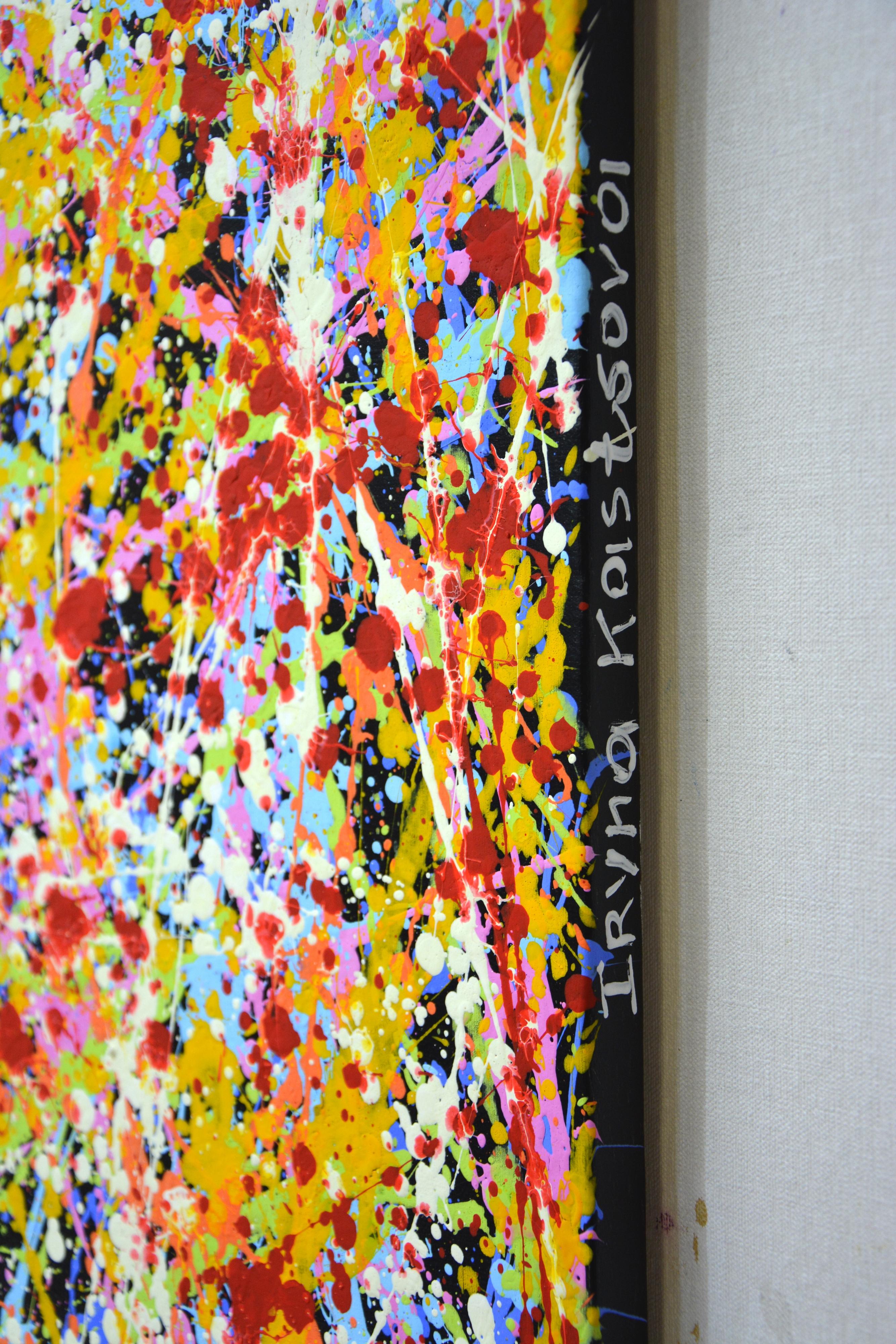 Magic 6. It is very important to remember that there is magic in each of us. A modern, abstract, expressive, sophisticated painting that fits into a modern interior. The work was created using the technique of dripping and splashing paint on the