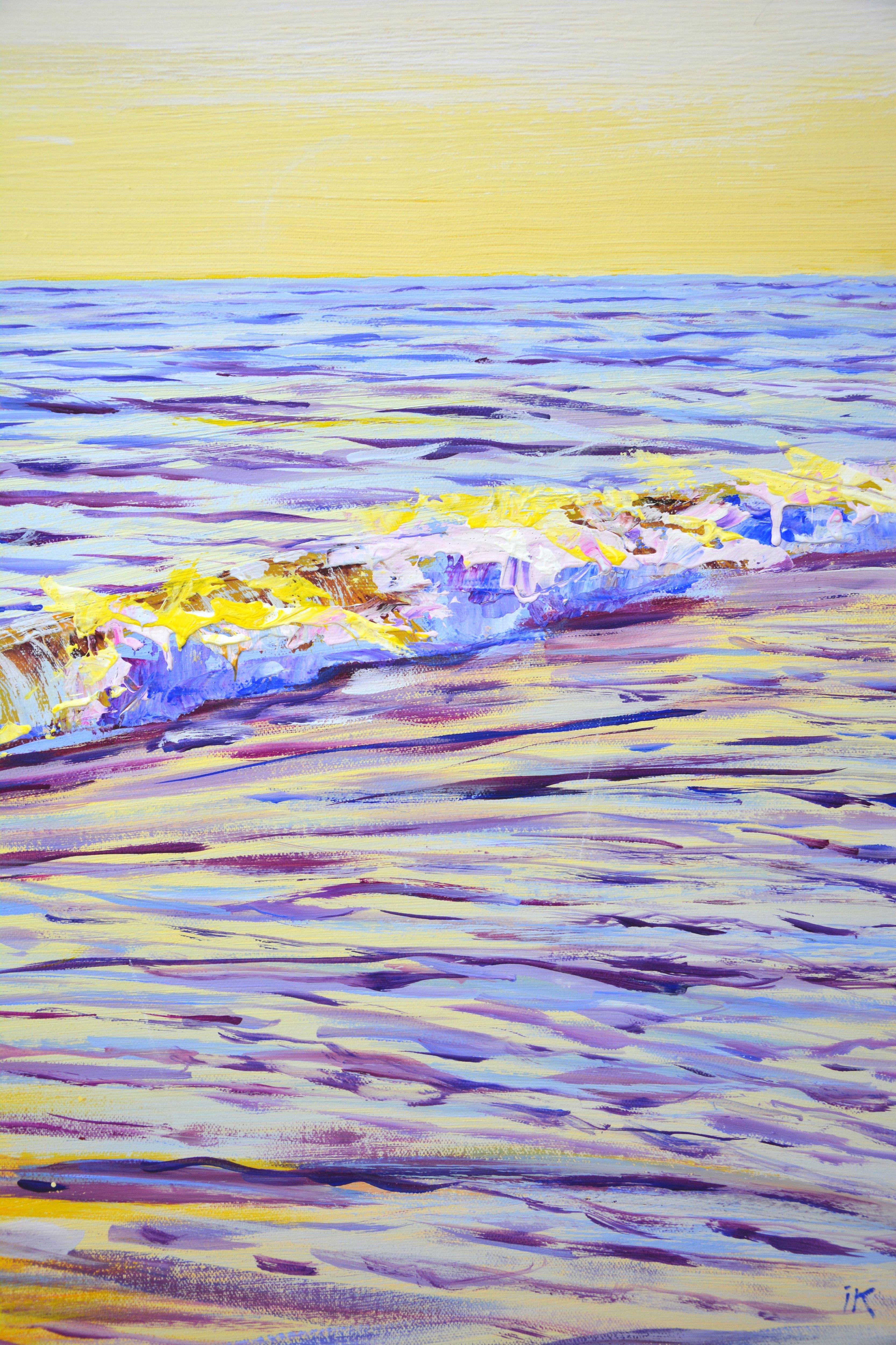 Coucher de soleil magique. Ocean, peinture, acrylique sur toile en vente 1