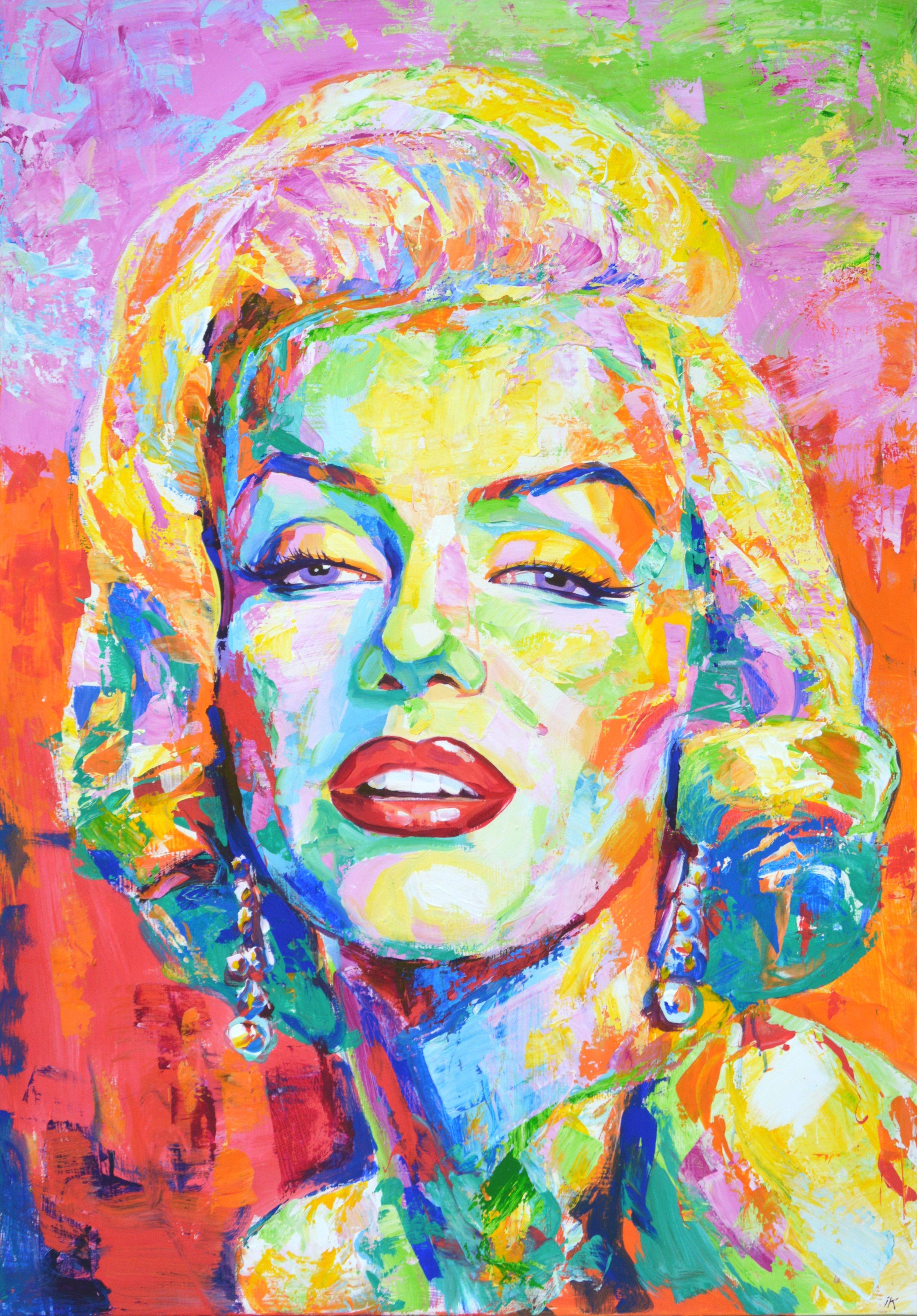 Marilyn Monroe 2. American film actress, singer and model. An iconic image of American cinema and the entire world culture. Painted in a modern style with brushes and a palette knife. Pop Art. Expressionism. Modern. Abstract. Realism. A bright