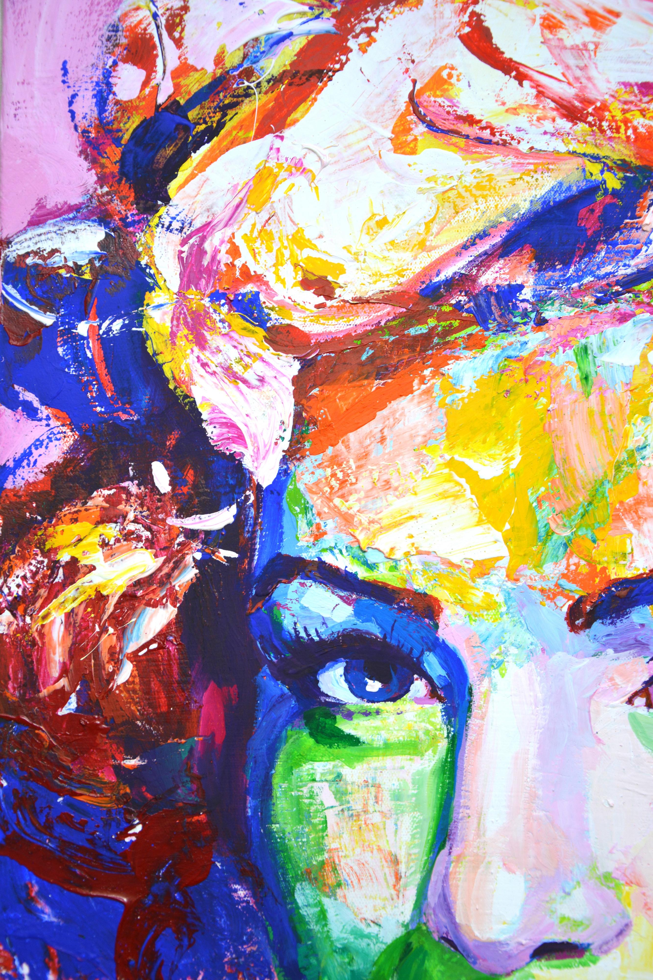 Marilyn Monroe 27 (Violett), Interior Painting, von Iryna Kastsova