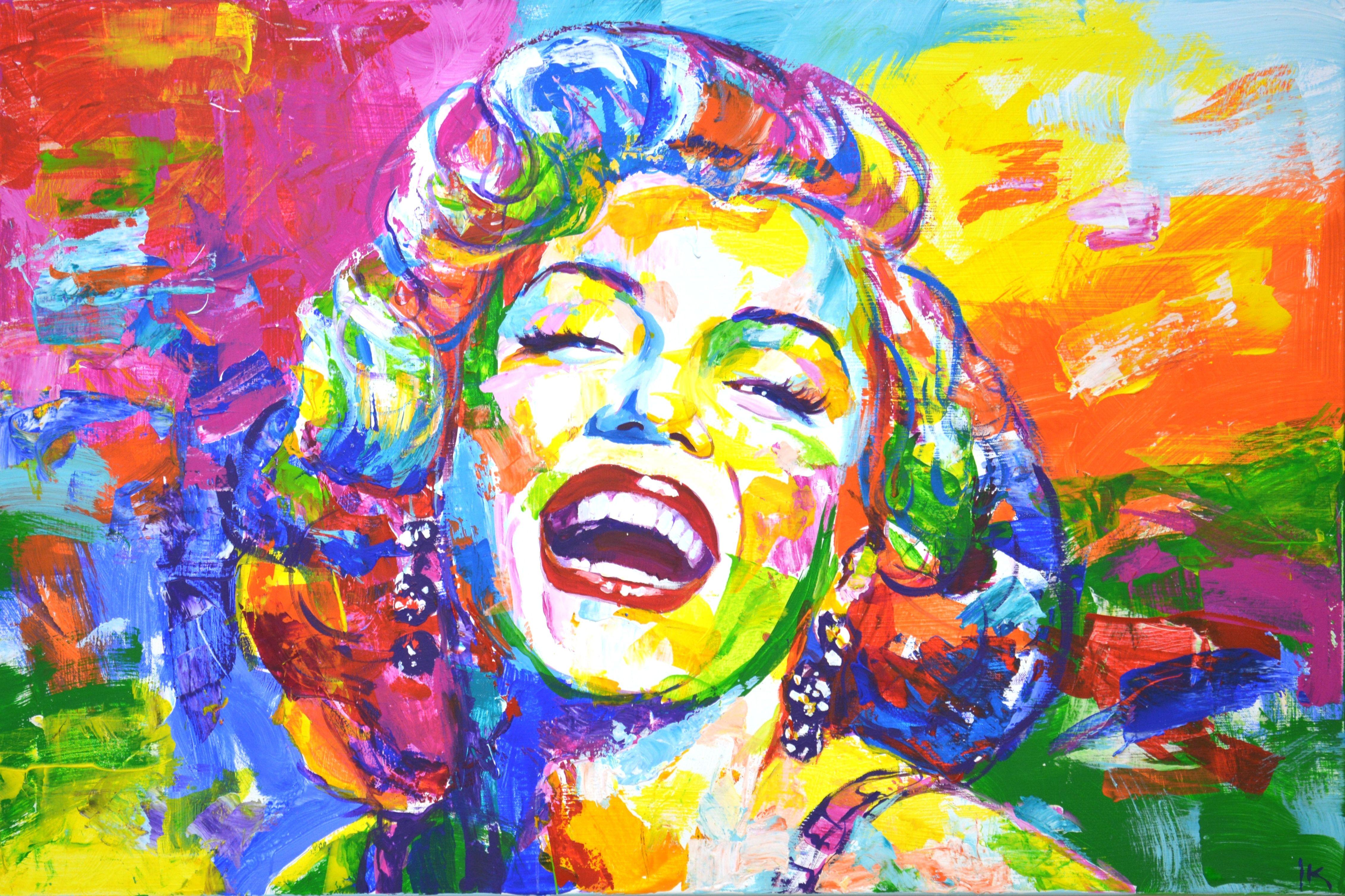 Marilyn Monroe 6. American film actress, singer and model. An iconic image of American cinema and the entire world culture. Painted in a modern style with brushes and a palette knife. Pop Art. Expressionism. Modern. Abstract. Realism. A bright