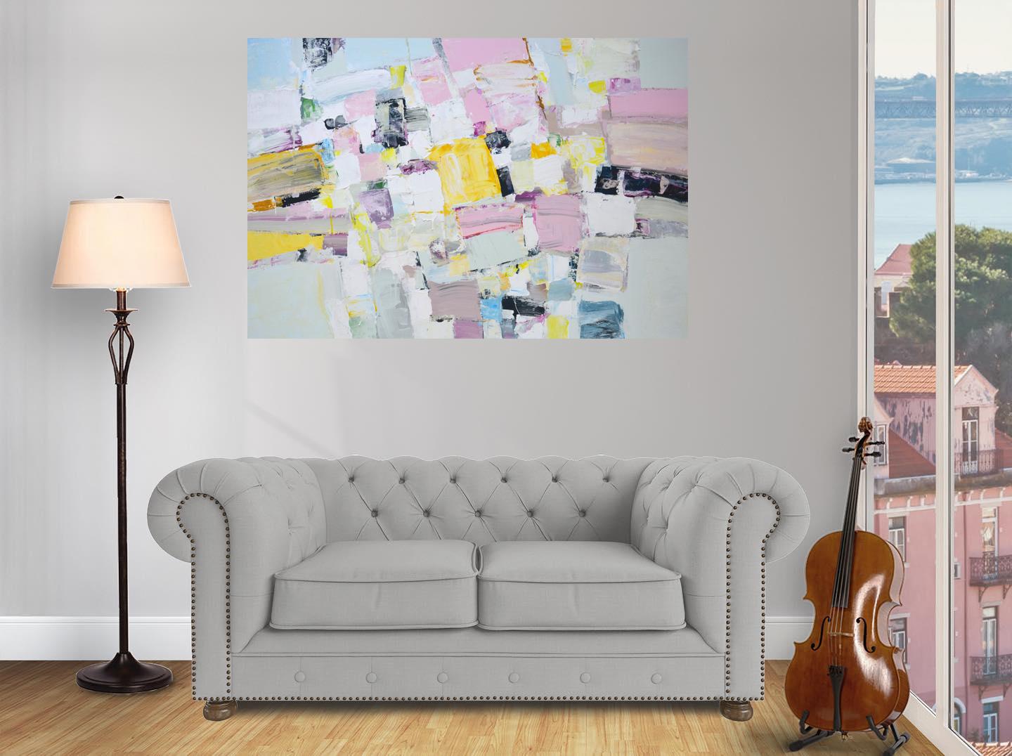Meeting Original Abstrakt Interieur Acrylmalerei im Angebot 7
