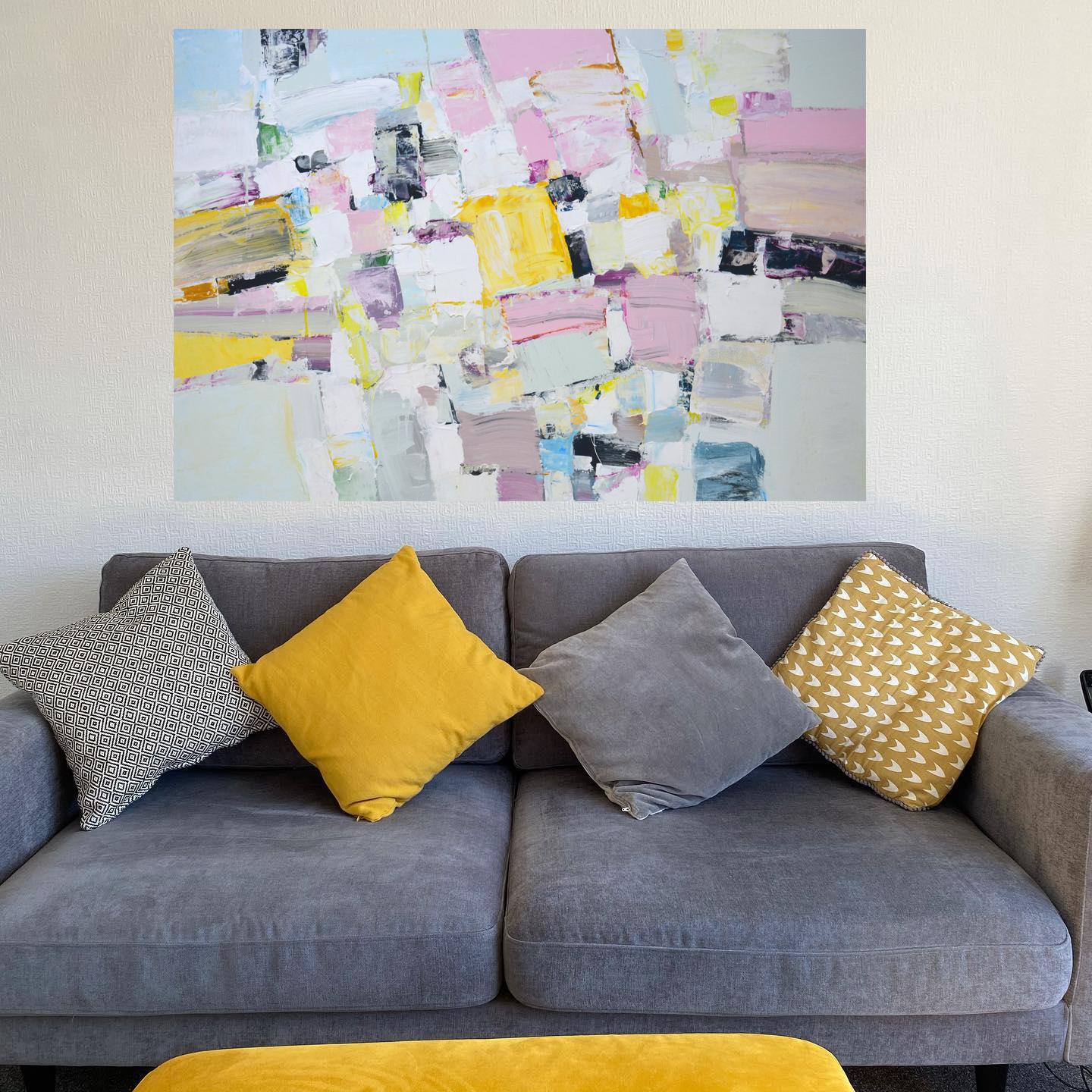 Meeting Original Abstrakt Interieur Acrylmalerei im Angebot 8