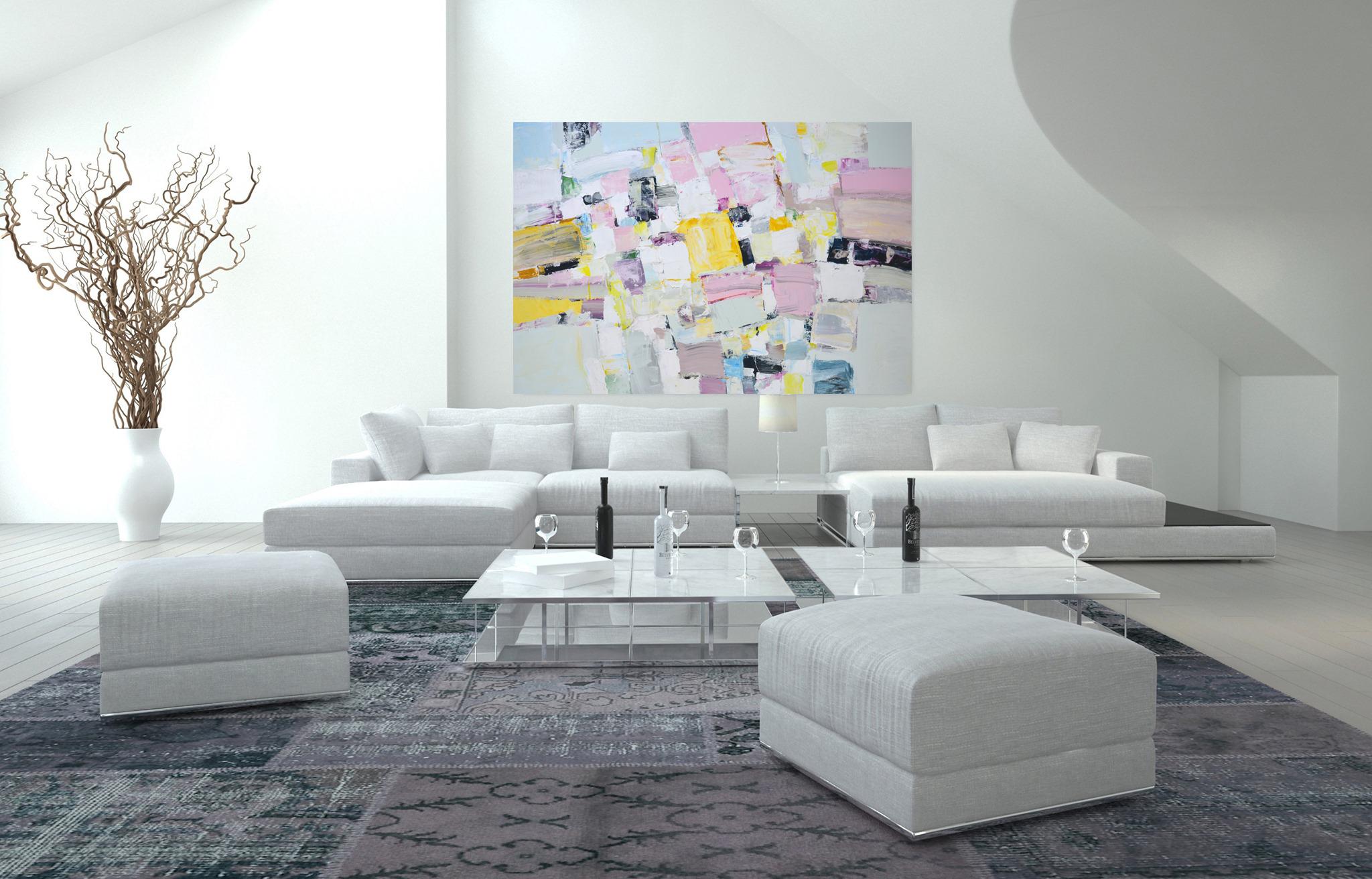 Meeting Original Abstrakt Interieur Acrylmalerei im Angebot 4
