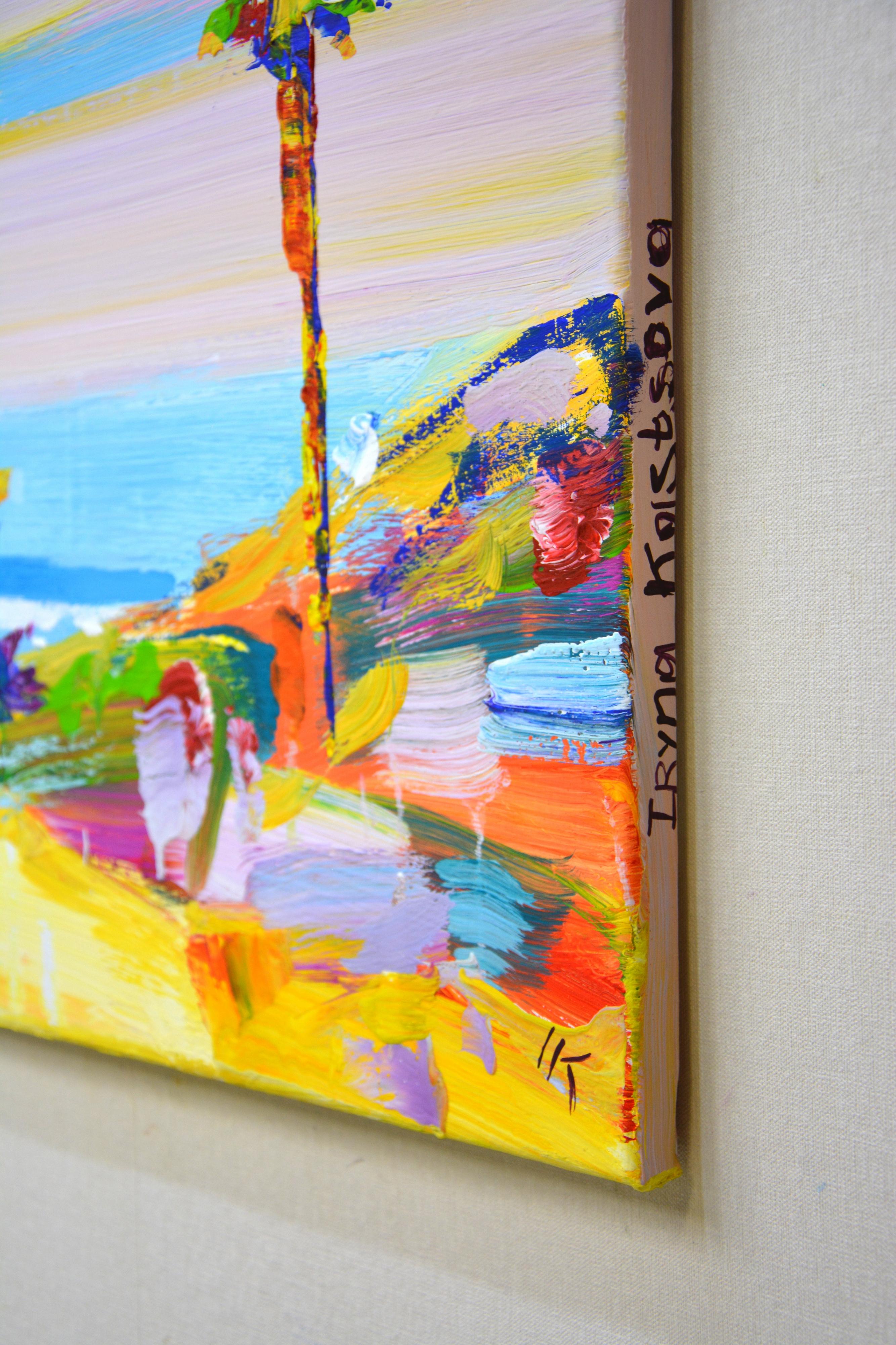 Miami. USA - Paesaggio costiero astratto in stile impressionista (60x100 cm) - Painting Impressionismo di Iryna Kastsova