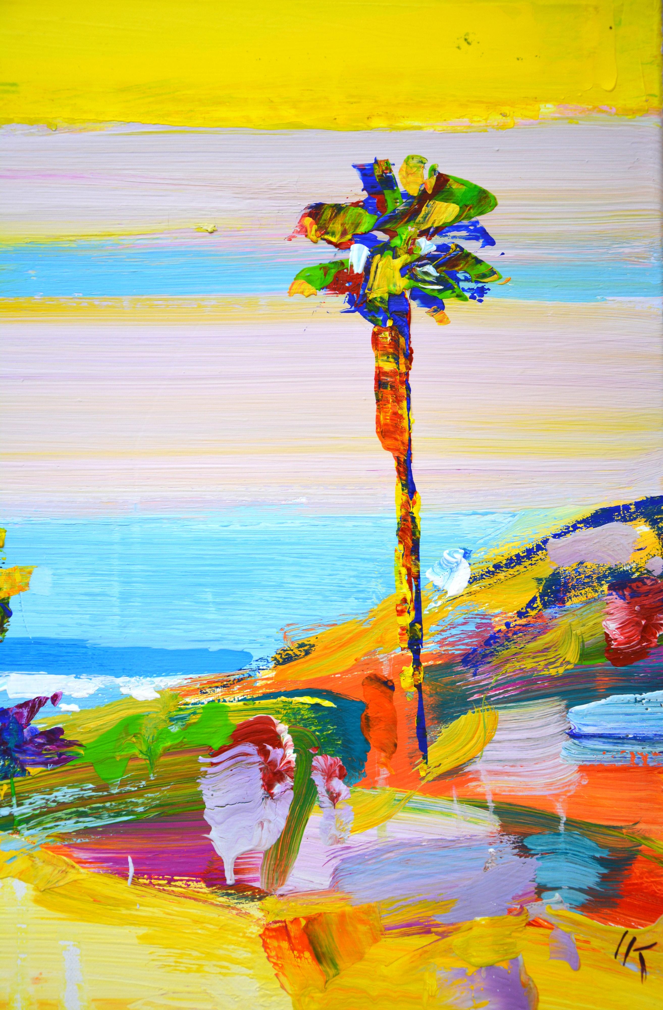 Miami. USA - Paesaggio costiero astratto in stile impressionista (60x100 cm) in vendita 1