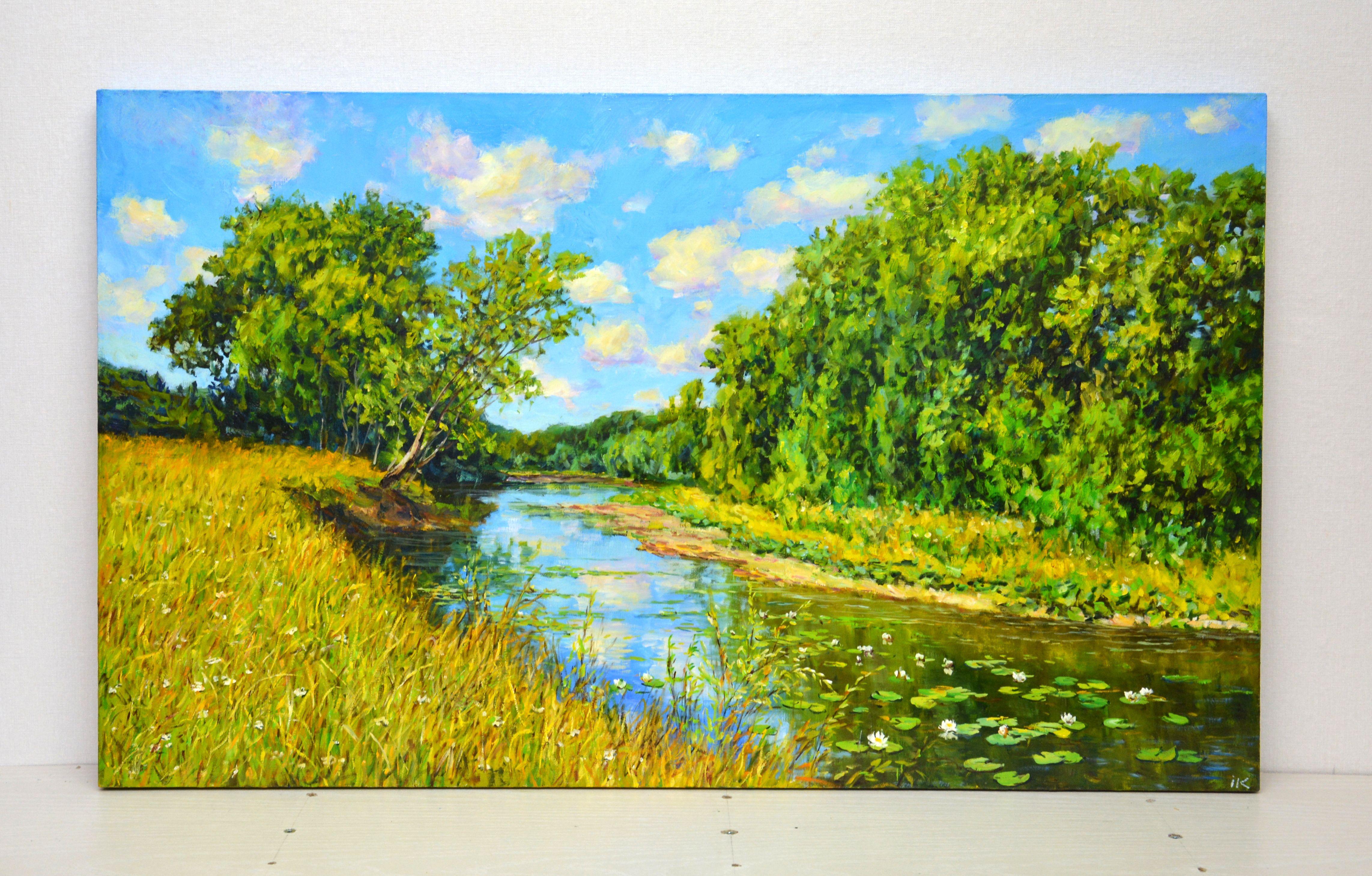 Mid august, Painting, Oil on Canvas For Sale 1