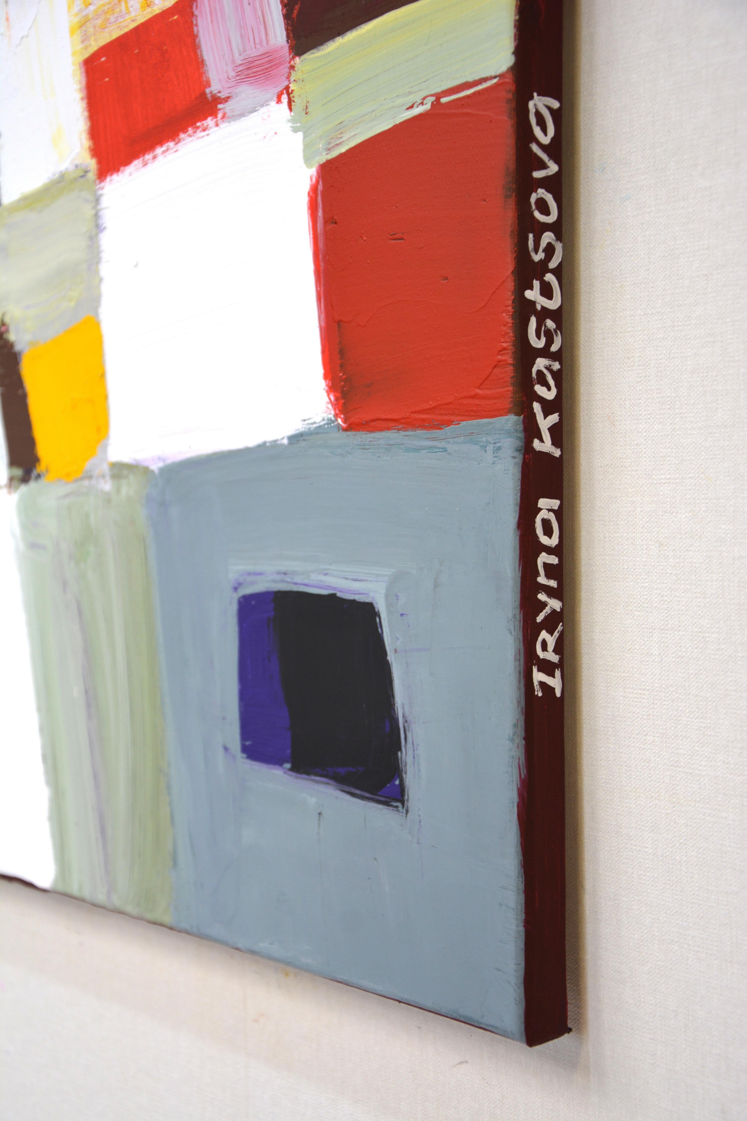Moderne 5. Original Abstraktes Acrylgemälde (Grau), Abstract Painting, von Iryna Kastsova