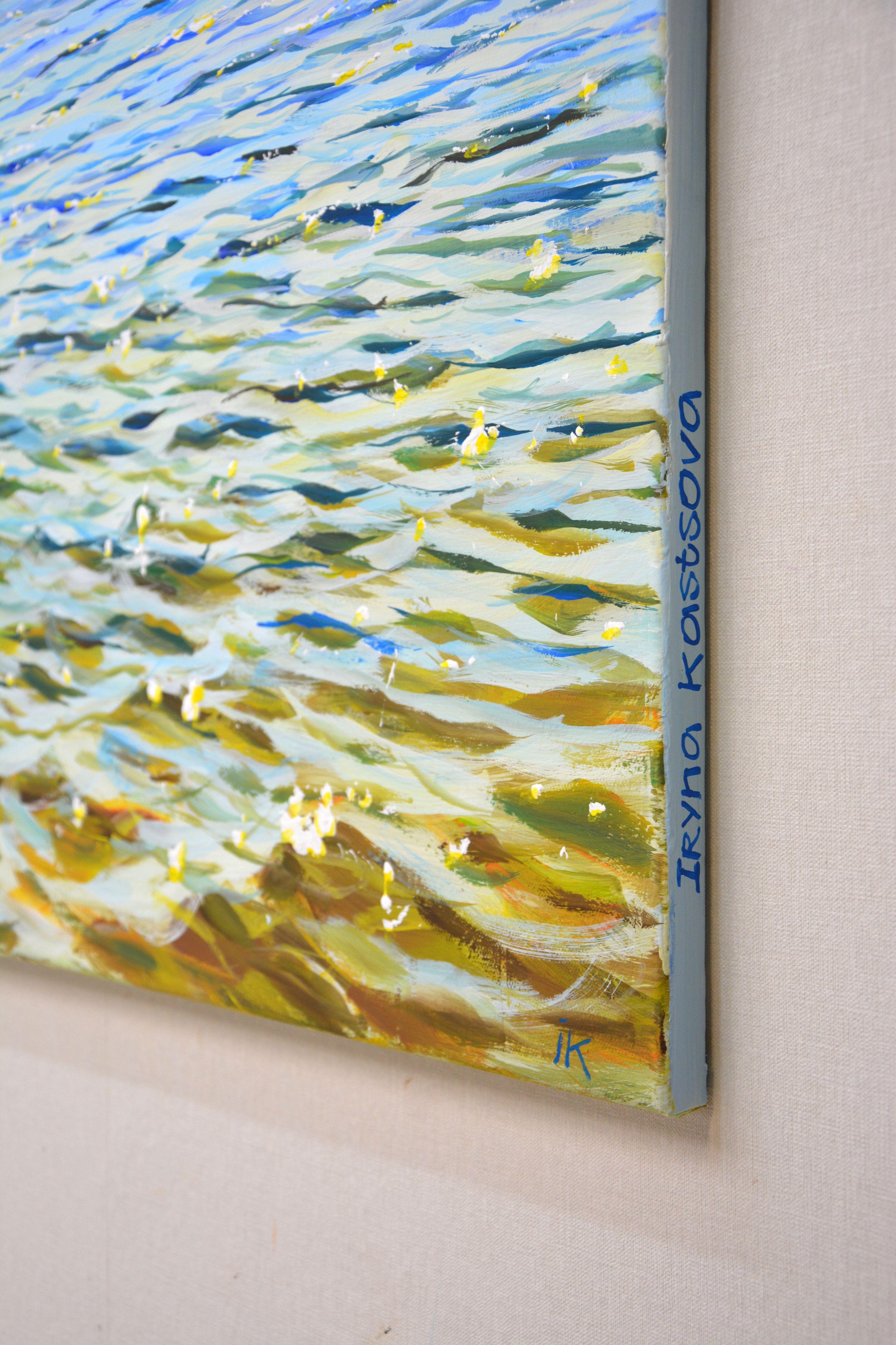 La lumière du matin sur l'eau., peinture, acrylique sur toile en vente 2
