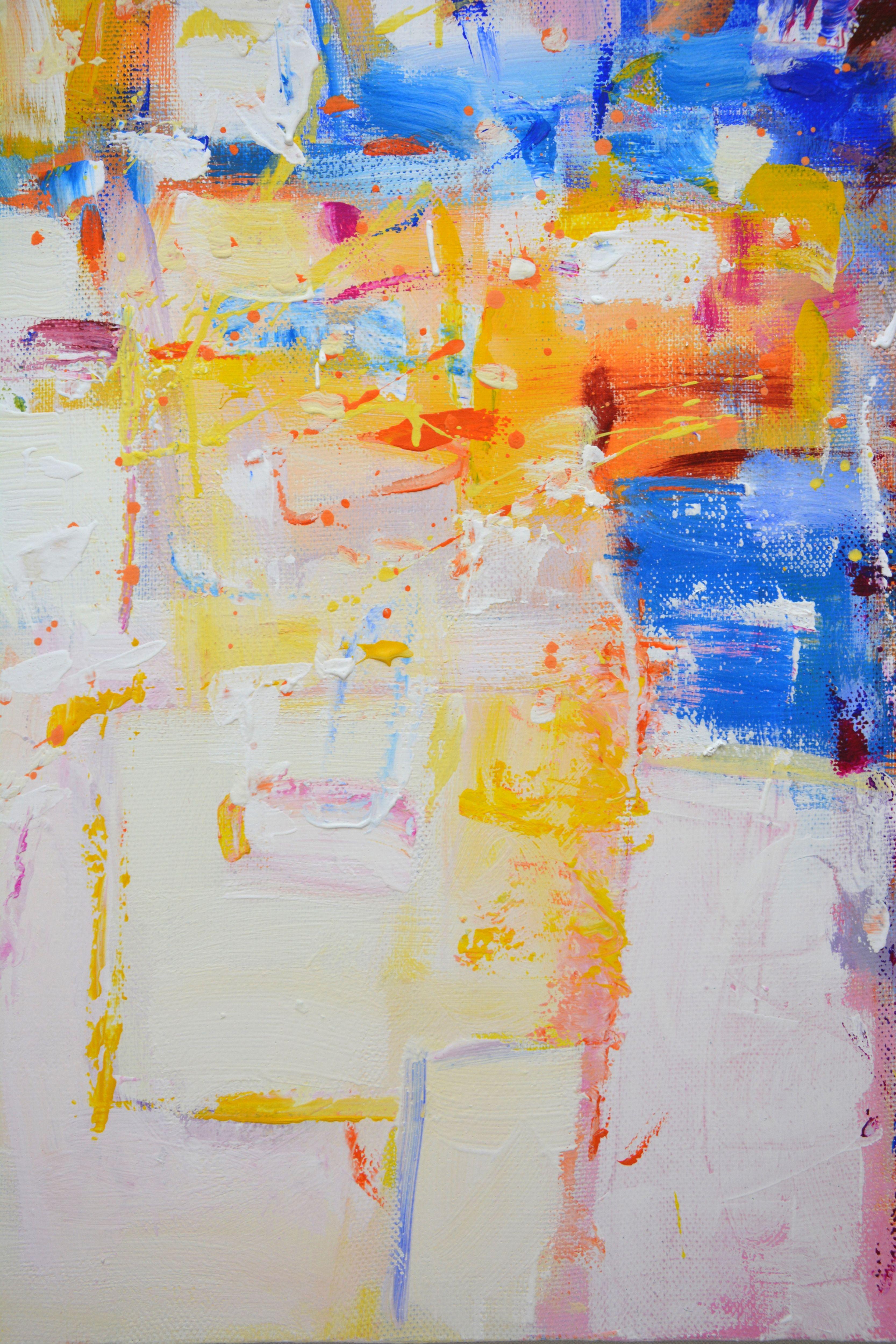 Movimento, Pittura, Acrilico su tela - Abstract Painting Grigio di Iryna Kastsova