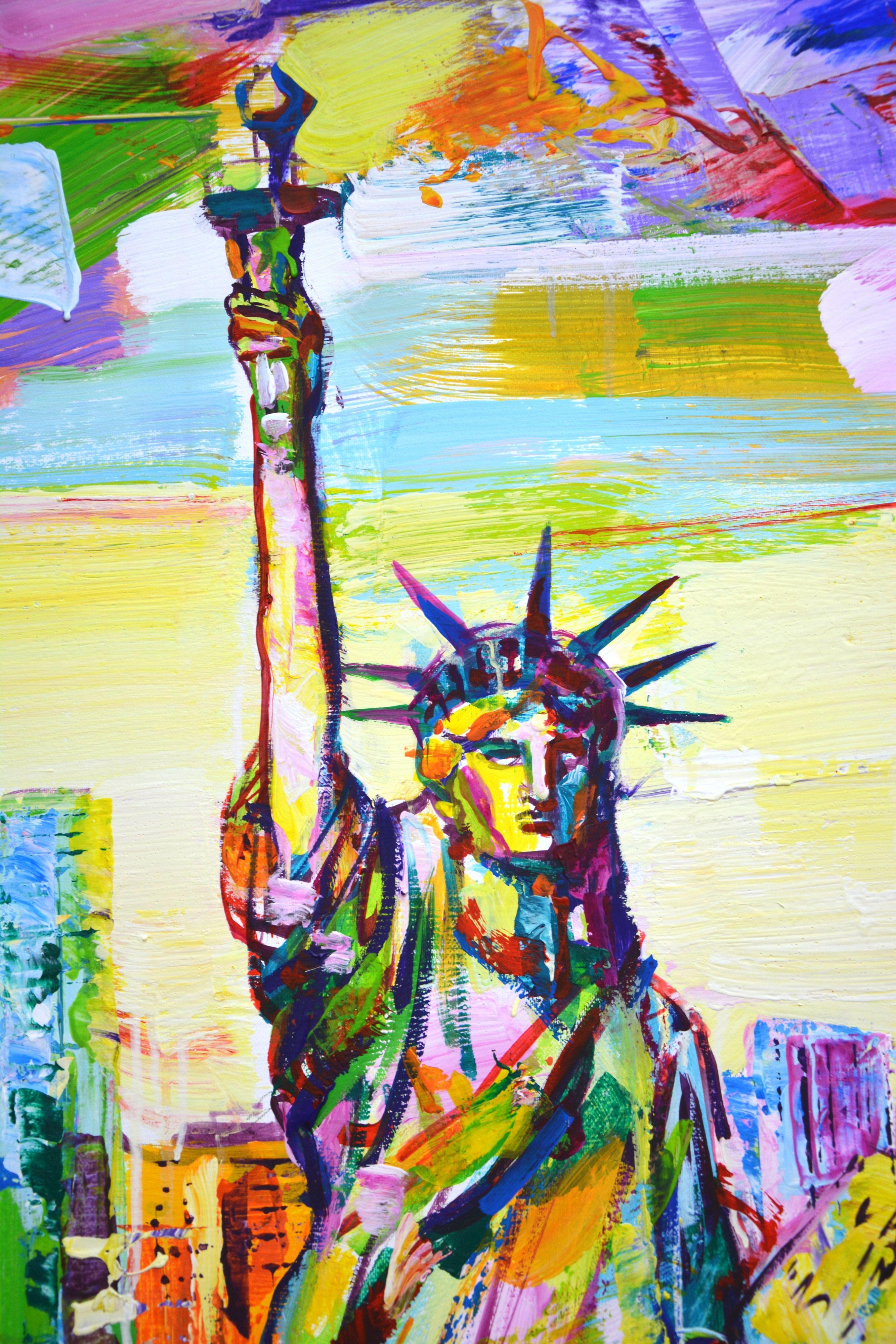 New York. Statue of Liberty., Painting, Acrylic on Canvas For Sale 3