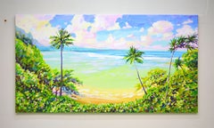 Ocean. Palm trees. Beach., Painting, Acrylic on Canvas