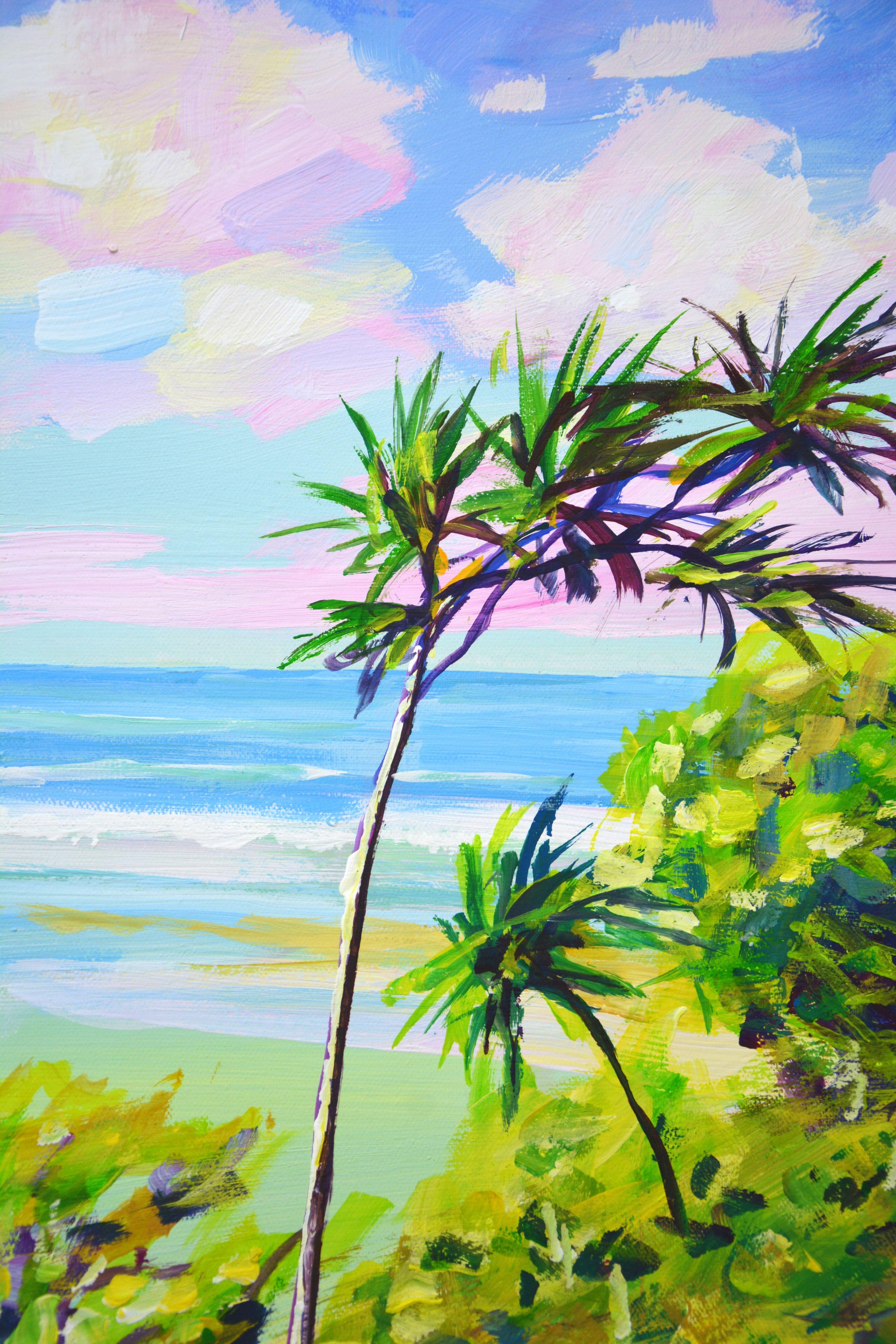 Ocean. Palm trees. Beach., Painting, Acrylic on Canvas For Sale 2