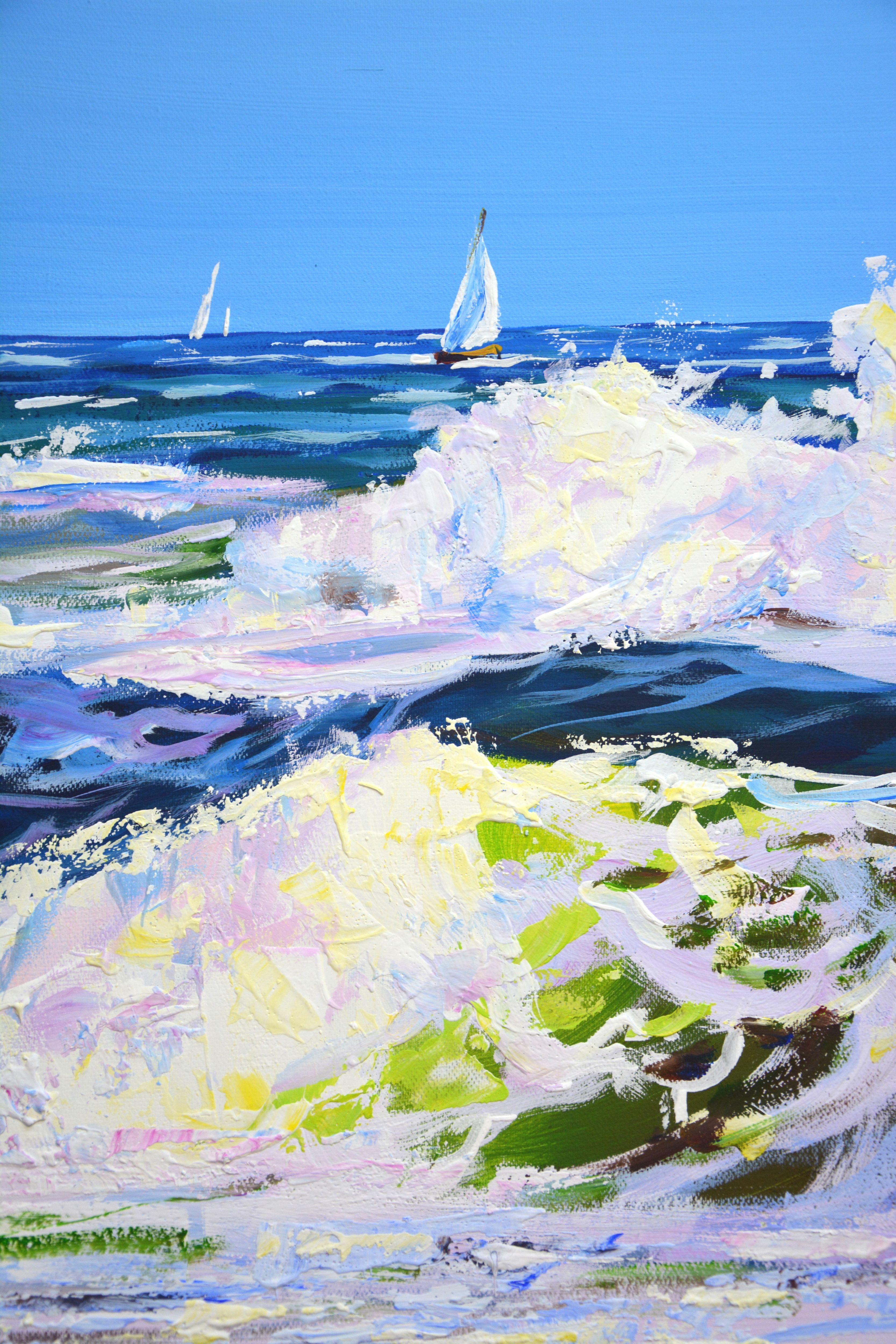 Ocean. Regatta., Painting, Acrylic on Canvas For Sale 2