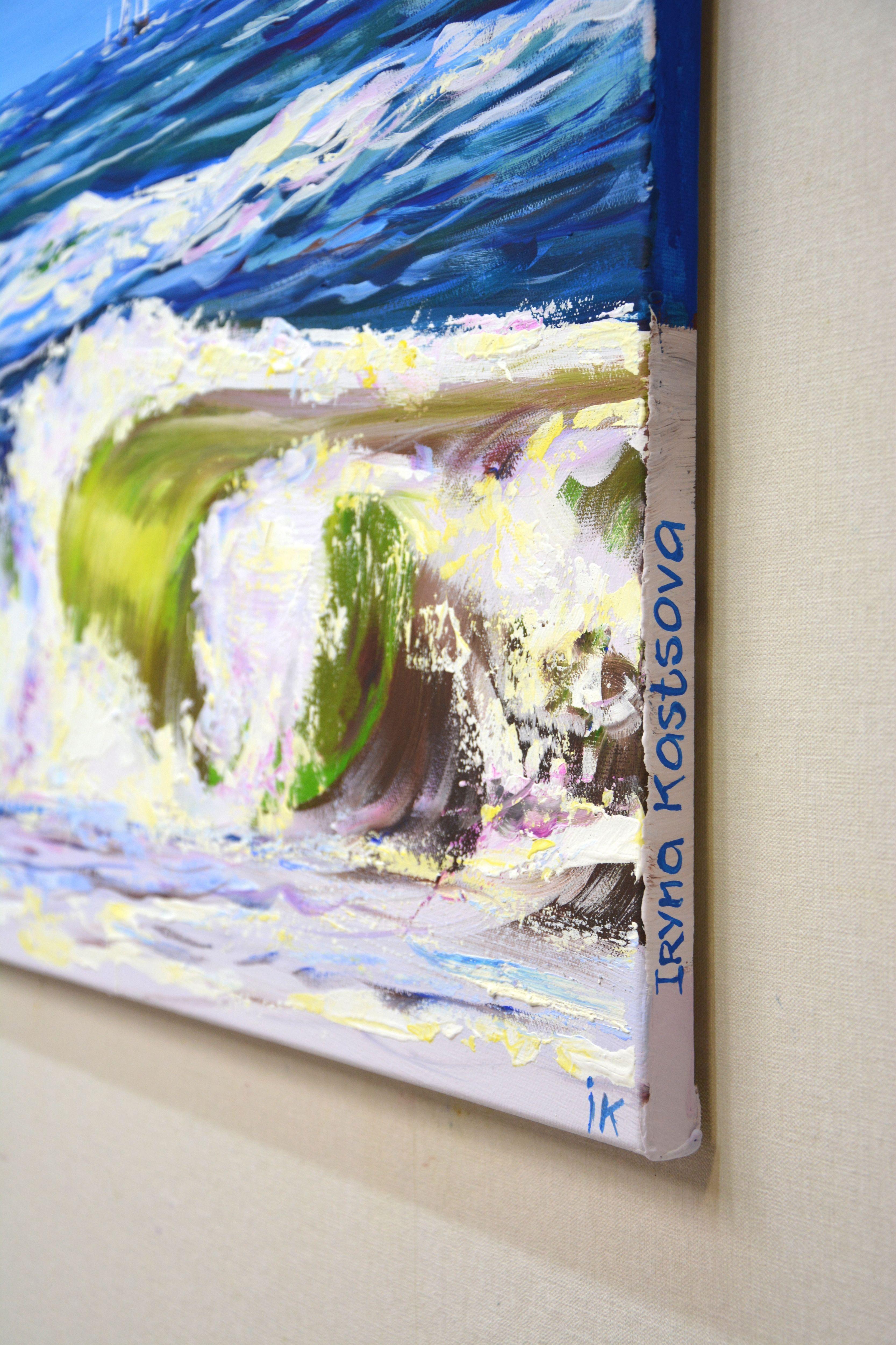 Ocean. Regatta., Painting, Acrylic on Canvas For Sale 4