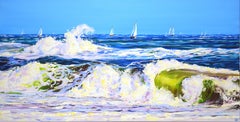 Ocean. Regatta., Painting, Acrylic on Canvas
