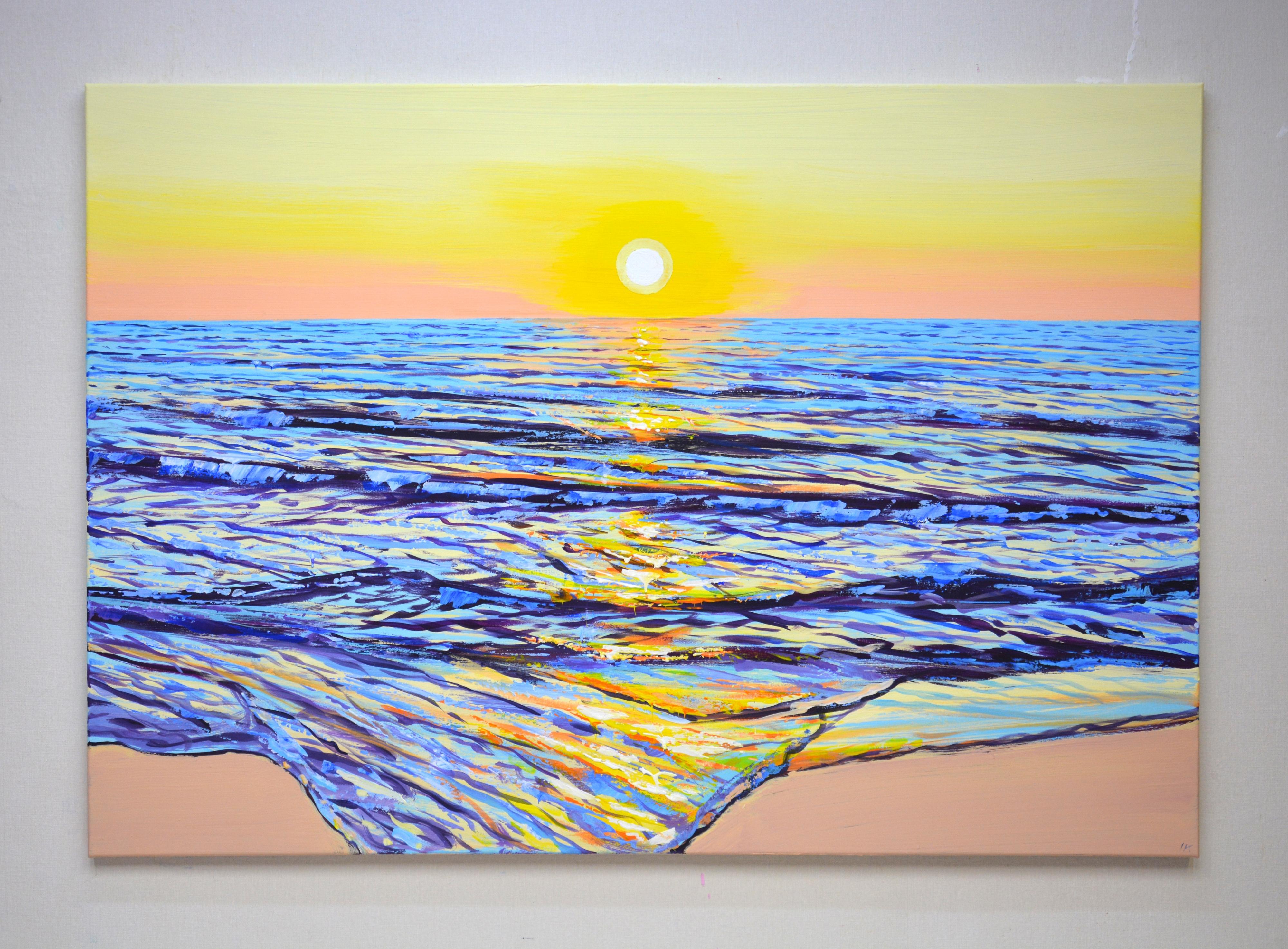 Ocean. Sunset 16. - Painting by Iryna Kastsova