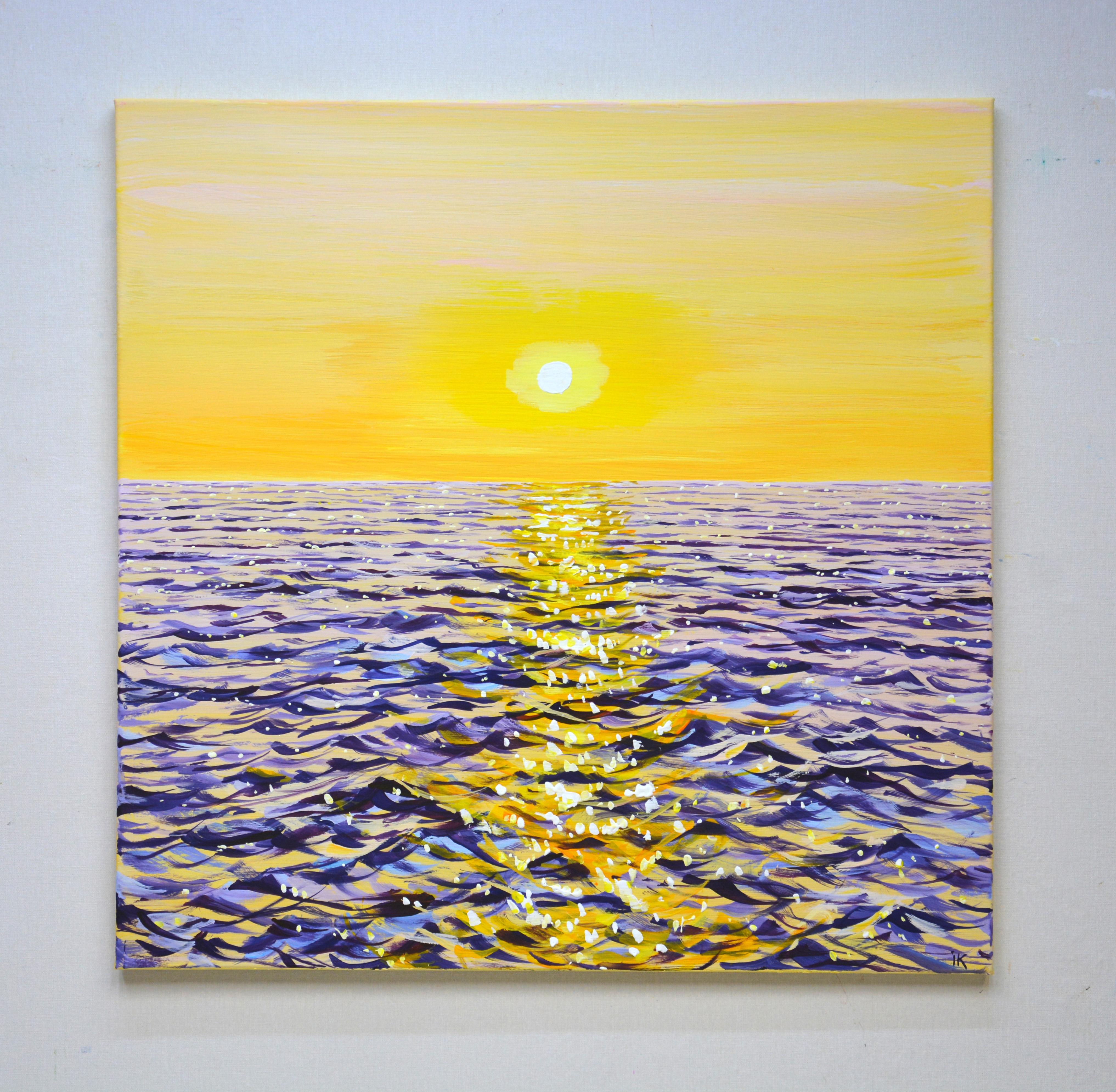 Ocean. Sunset. - Painting by Iryna Kastsova