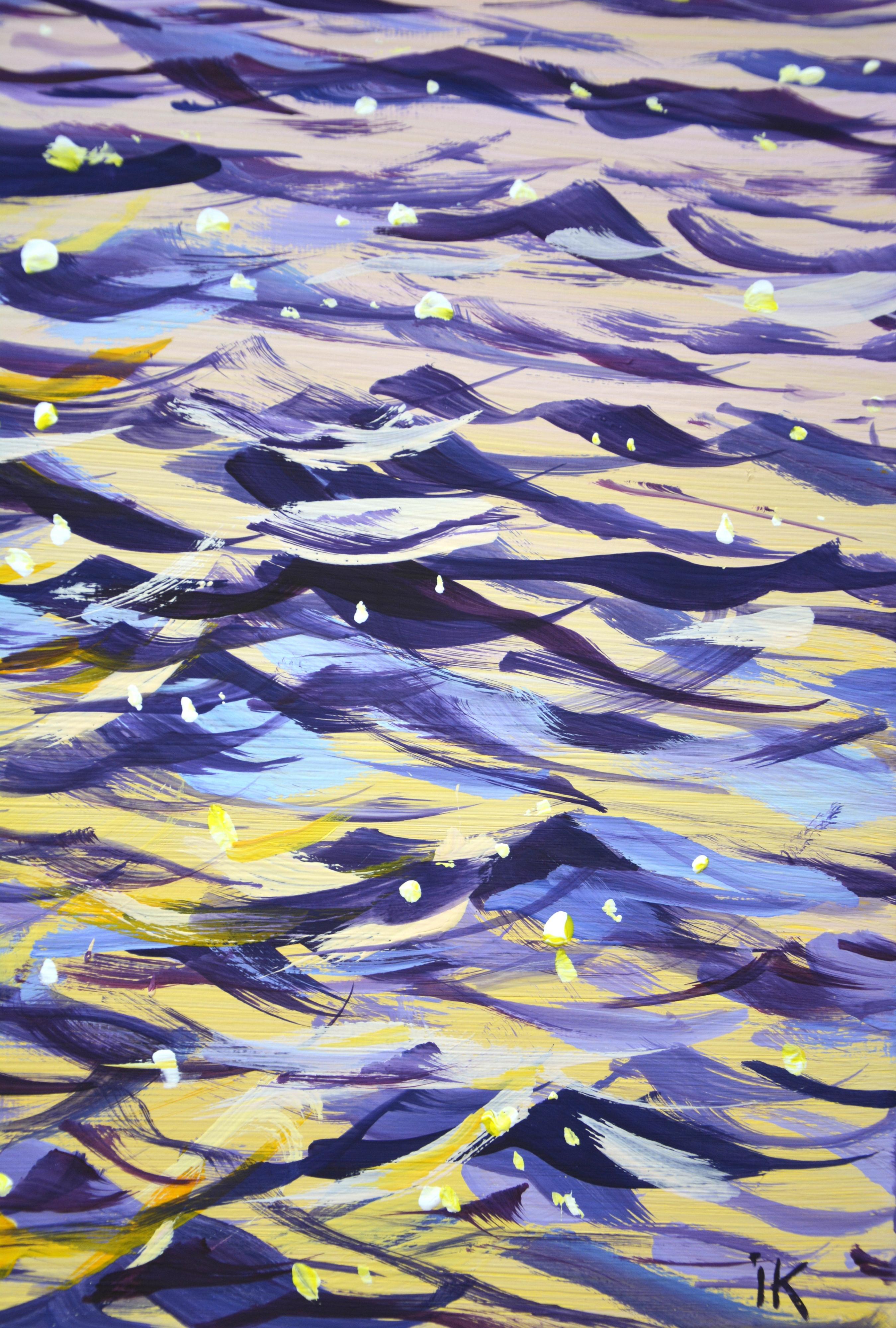 Ocean. Sunset. - Impressionist Painting by Iryna Kastsova