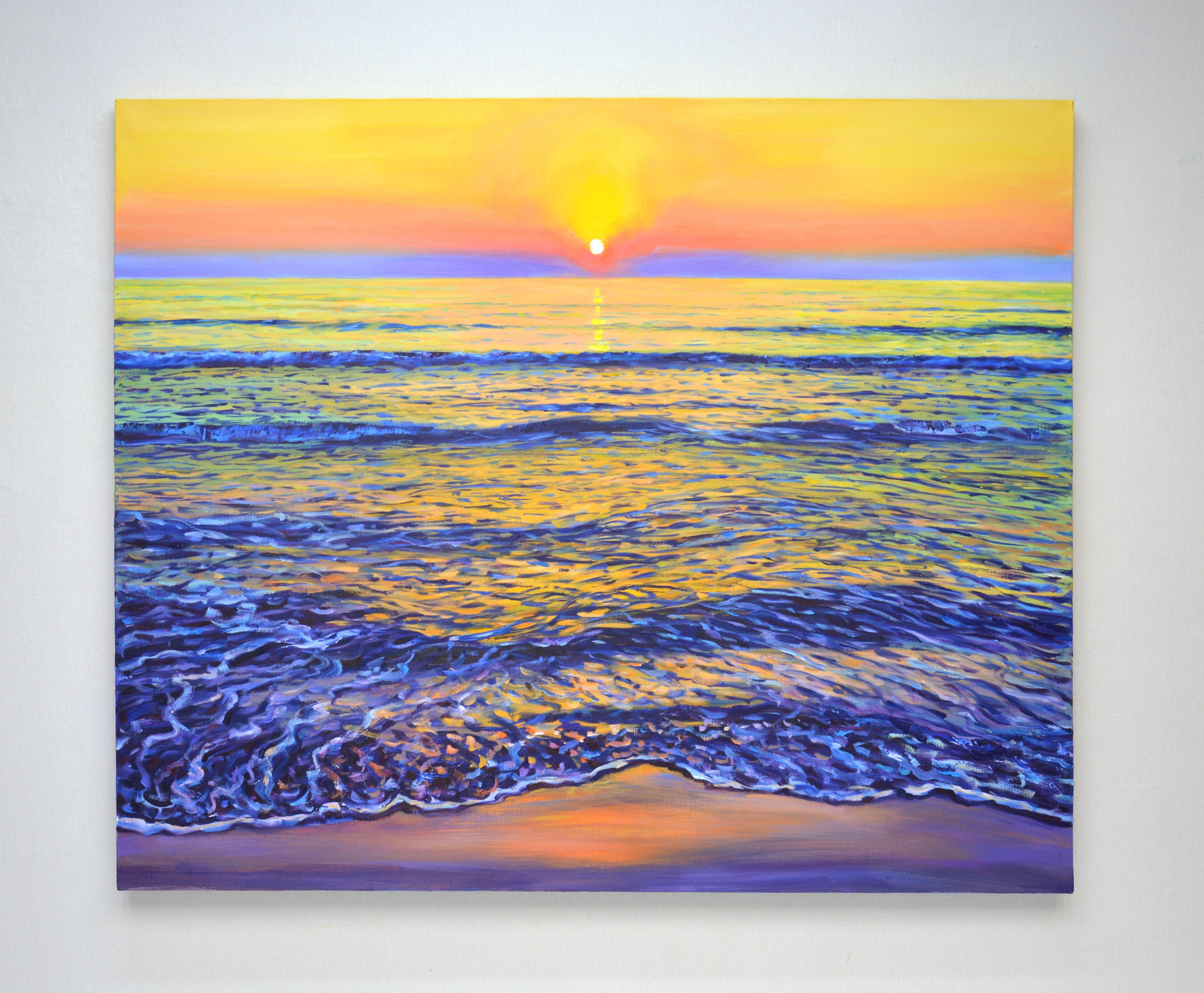 Ocean sunset., Painting, Oil on Canvas For Sale 1