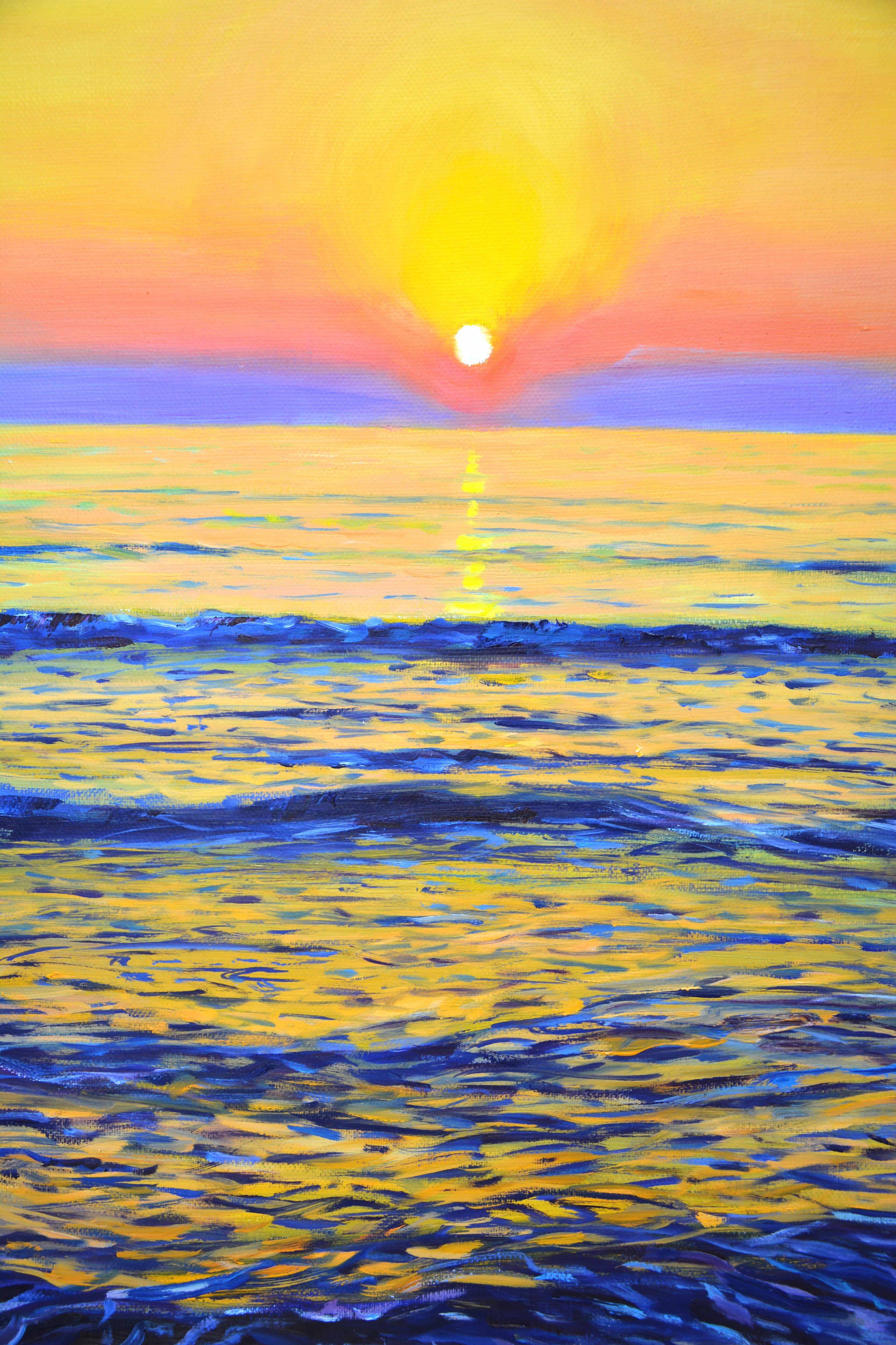 Ocean sunset., Painting, Oil on Canvas For Sale 3