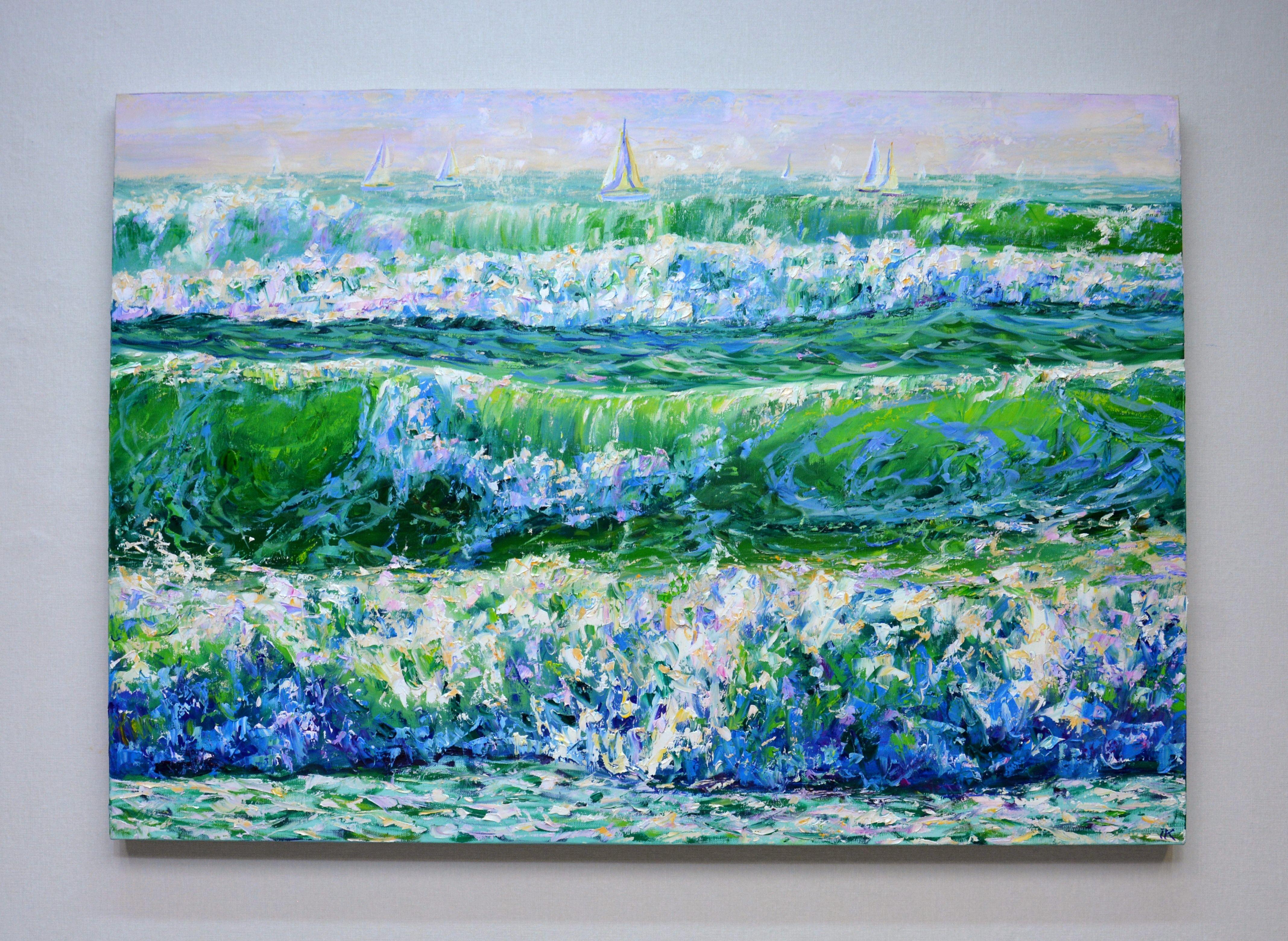 Ocean waves, Painting, Oil on Canvas For Sale 1