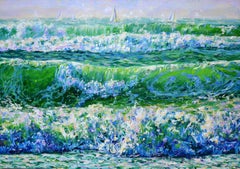 Ocean waves, Painting, Oil on Canvas