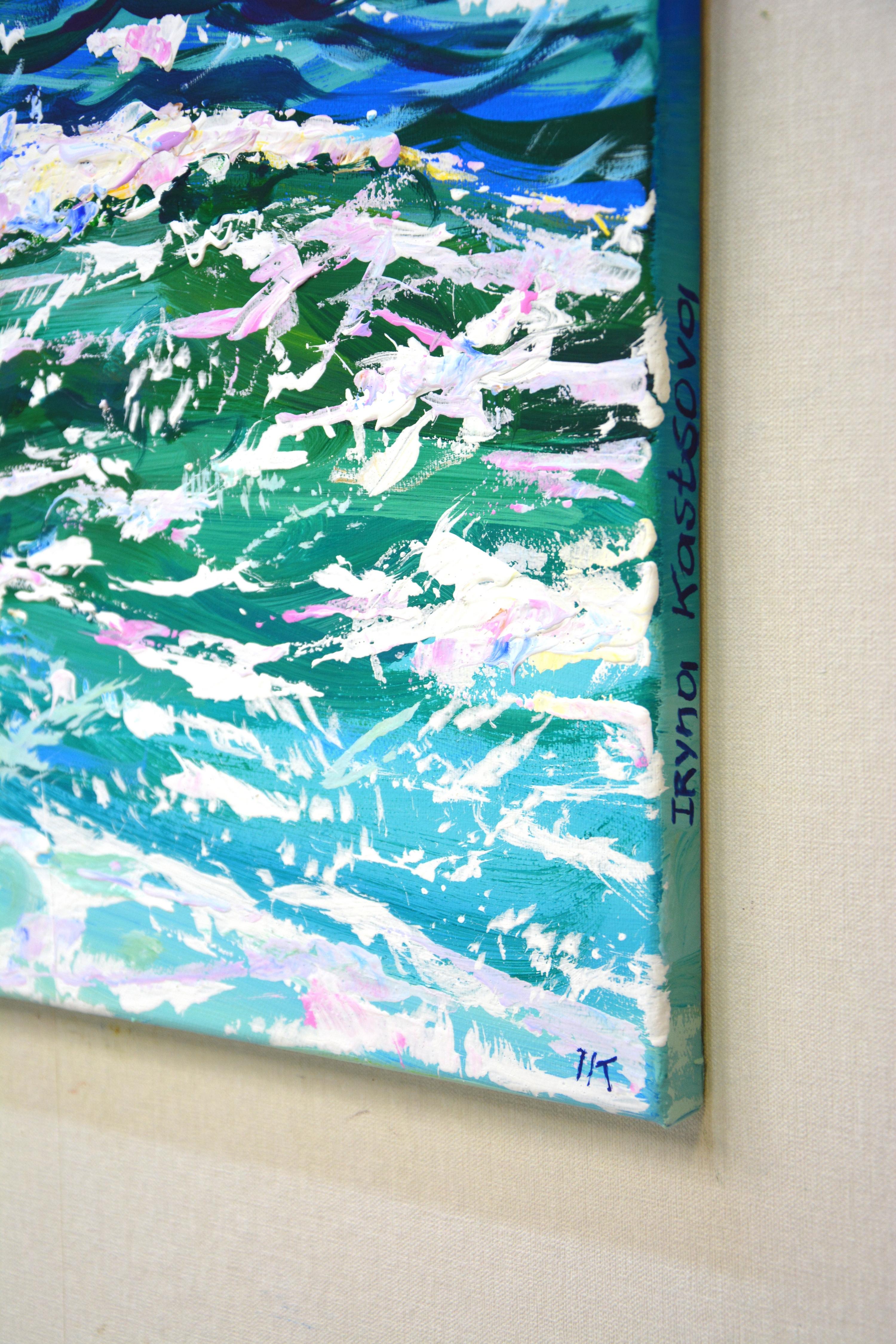 Oceano. Onde. Yacht. - Painting di Iryna Kastsova