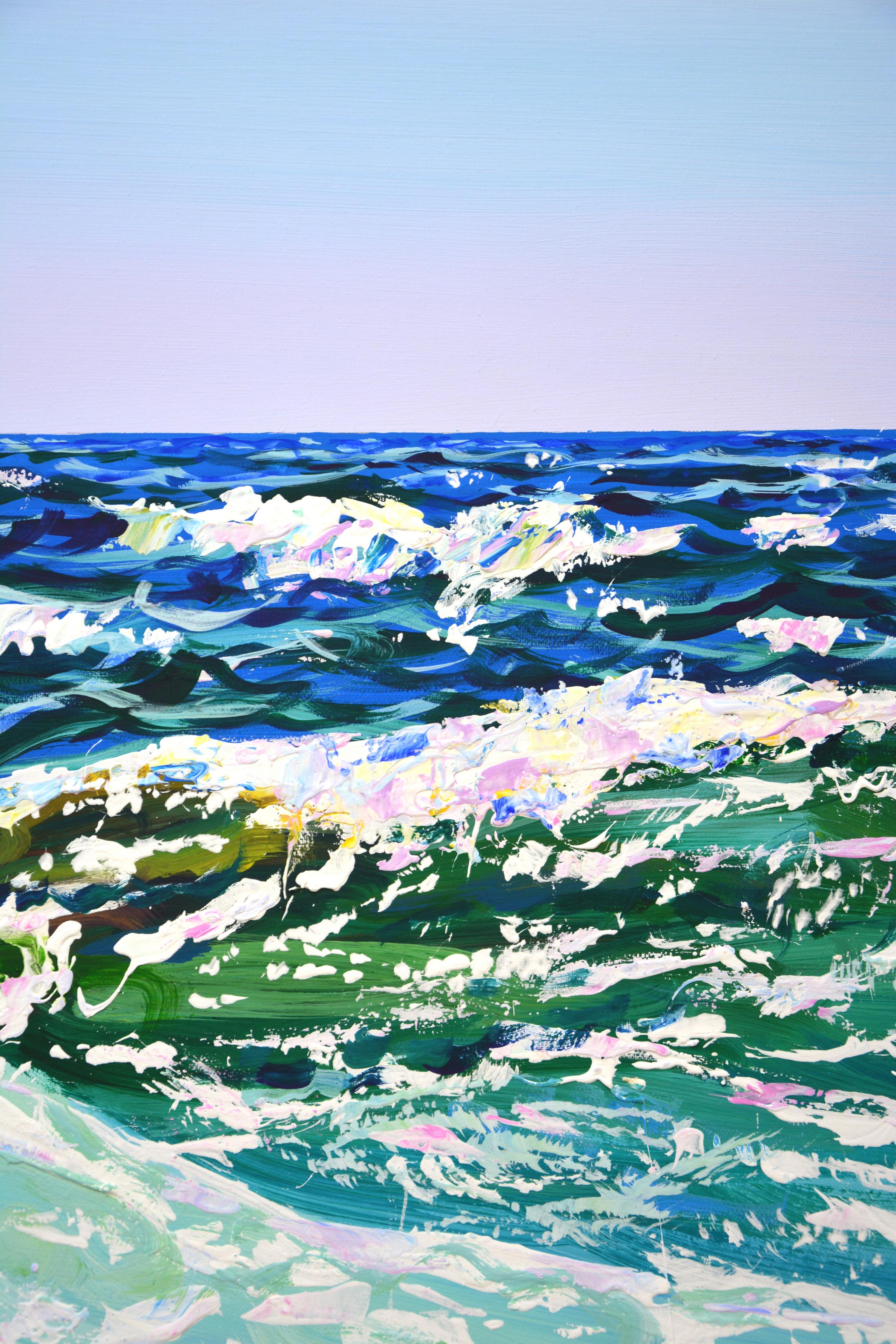 Oceano. Onde. Yacht. L'opera è scritta in modo stimolante e positivo. Nature: il paesaggio marino, il cielo limpido sull'oceano, la luce riflessa dalle onde in arrivo, il bagliore del sole sull'acqua, la schiuma del mare, lo yacht a vela sull'acqua,