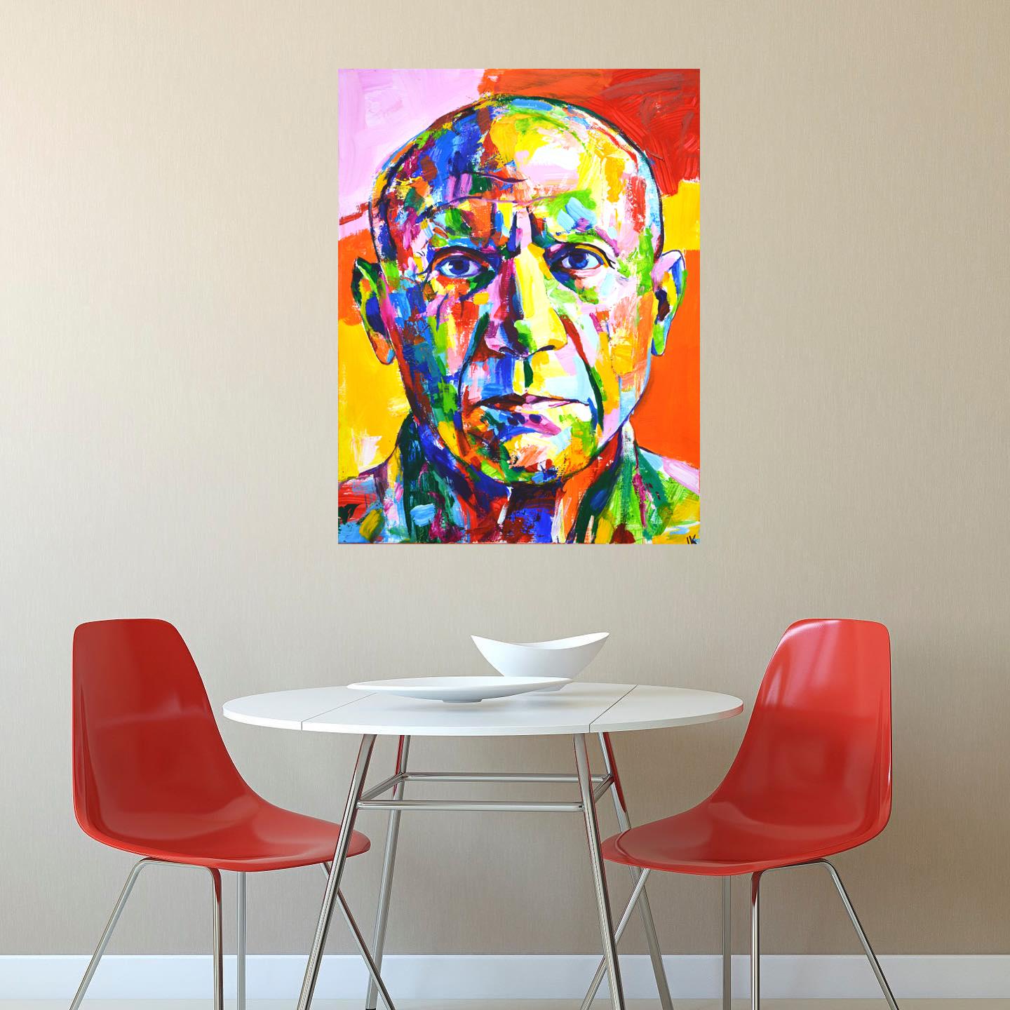 Pablo Picasso Ritratto colorato Pop Art in vendita 3
