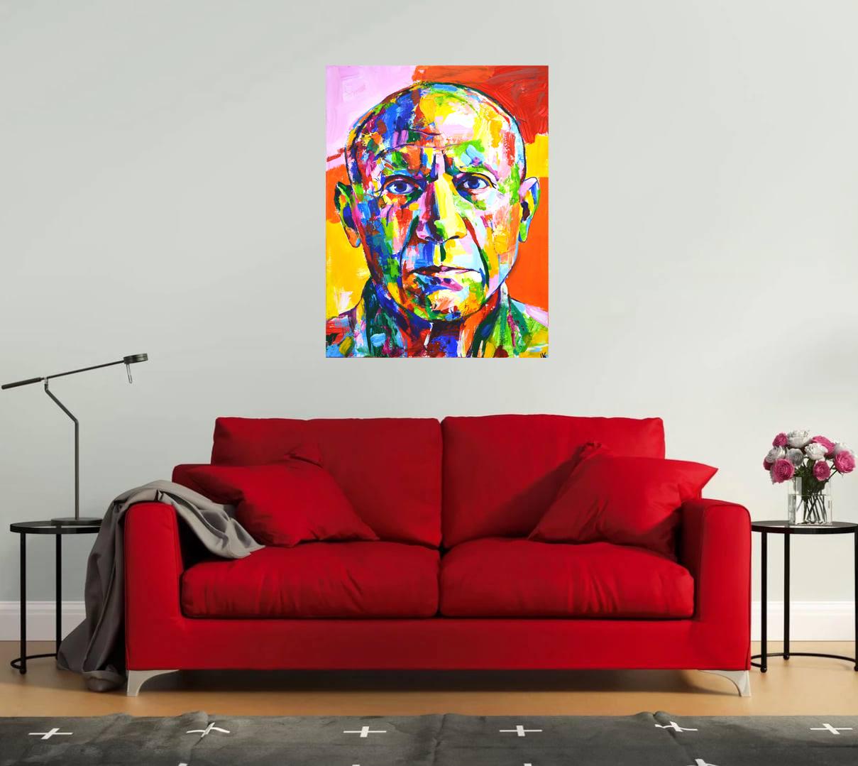 Pablo Picasso Ritratto colorato Pop Art in vendita 4