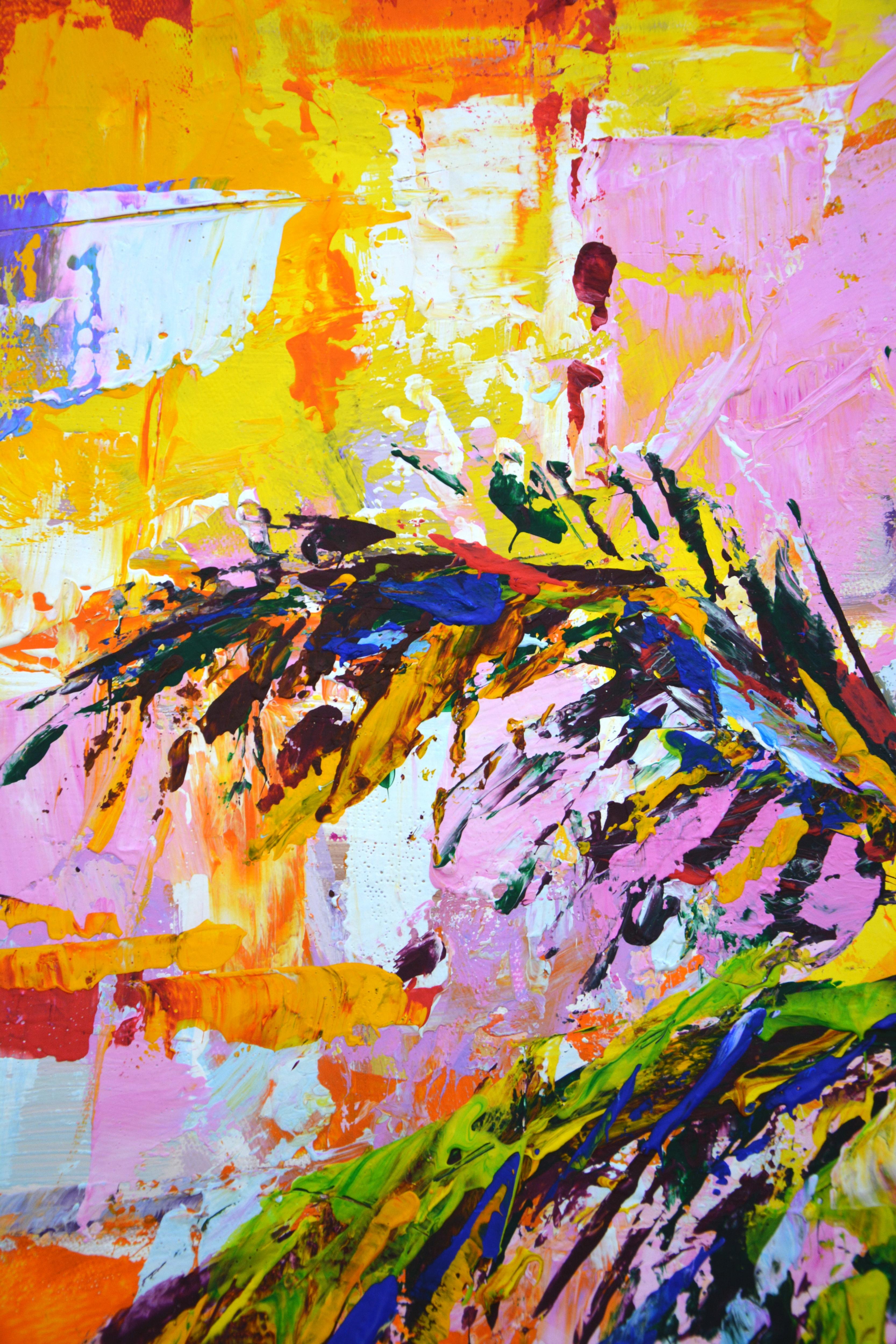 Handfläche. Die Sonne. (Orange), Landscape Painting, von Iryna Kastsova