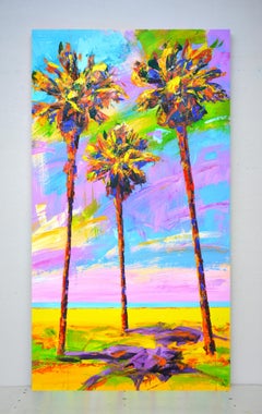 Palm Trees 33 – Large Vibrant Acrylic Painting (130x70 cm)