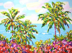 Palm trees. Ocean 10, Painting, Acrylic on Canvas