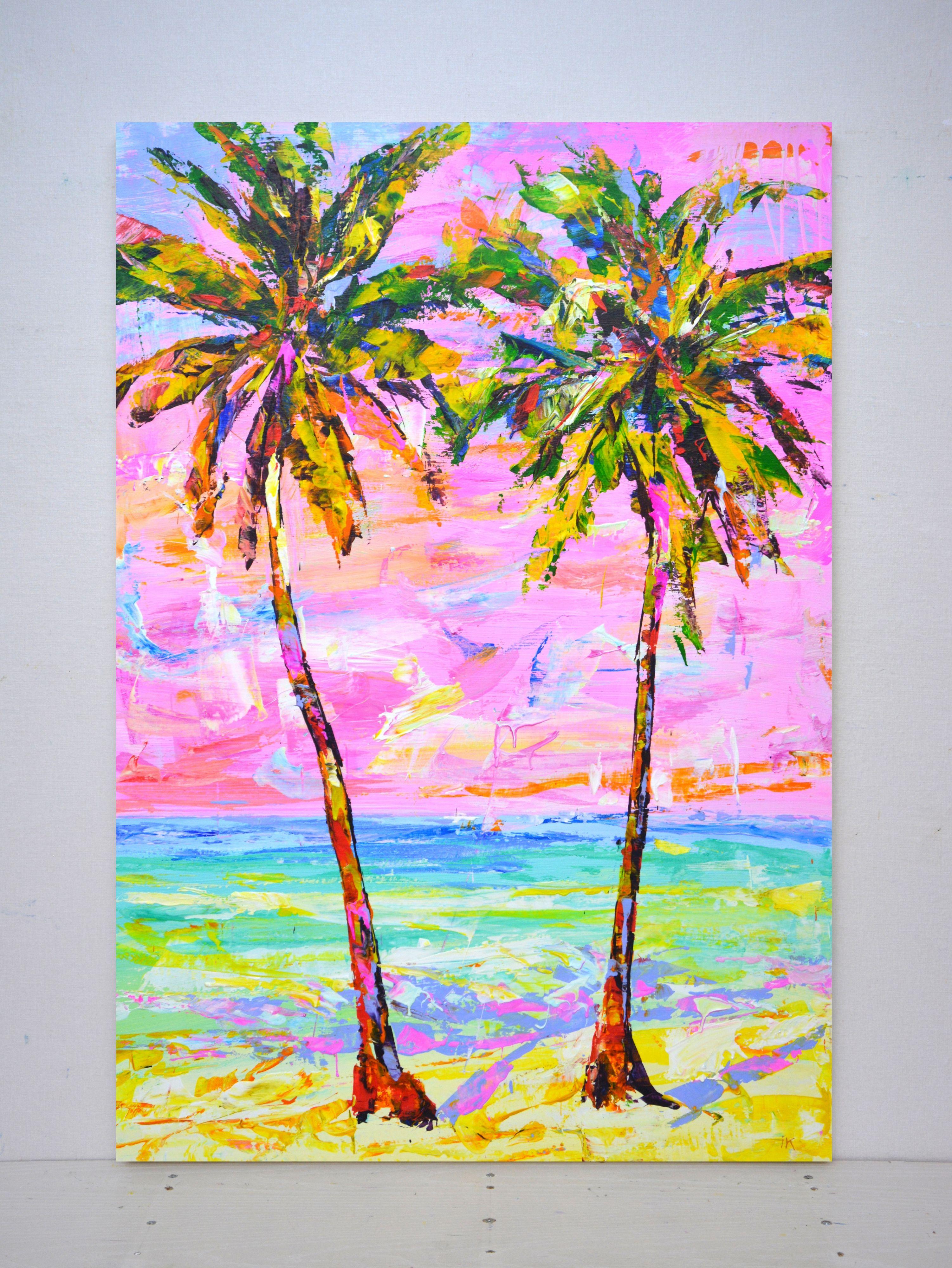 Palms. Expression., Painting, Acrylic on Canvas For Sale 1