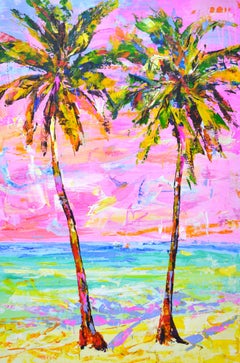 Palms. Expression., Painting, Acrylic on Canvas