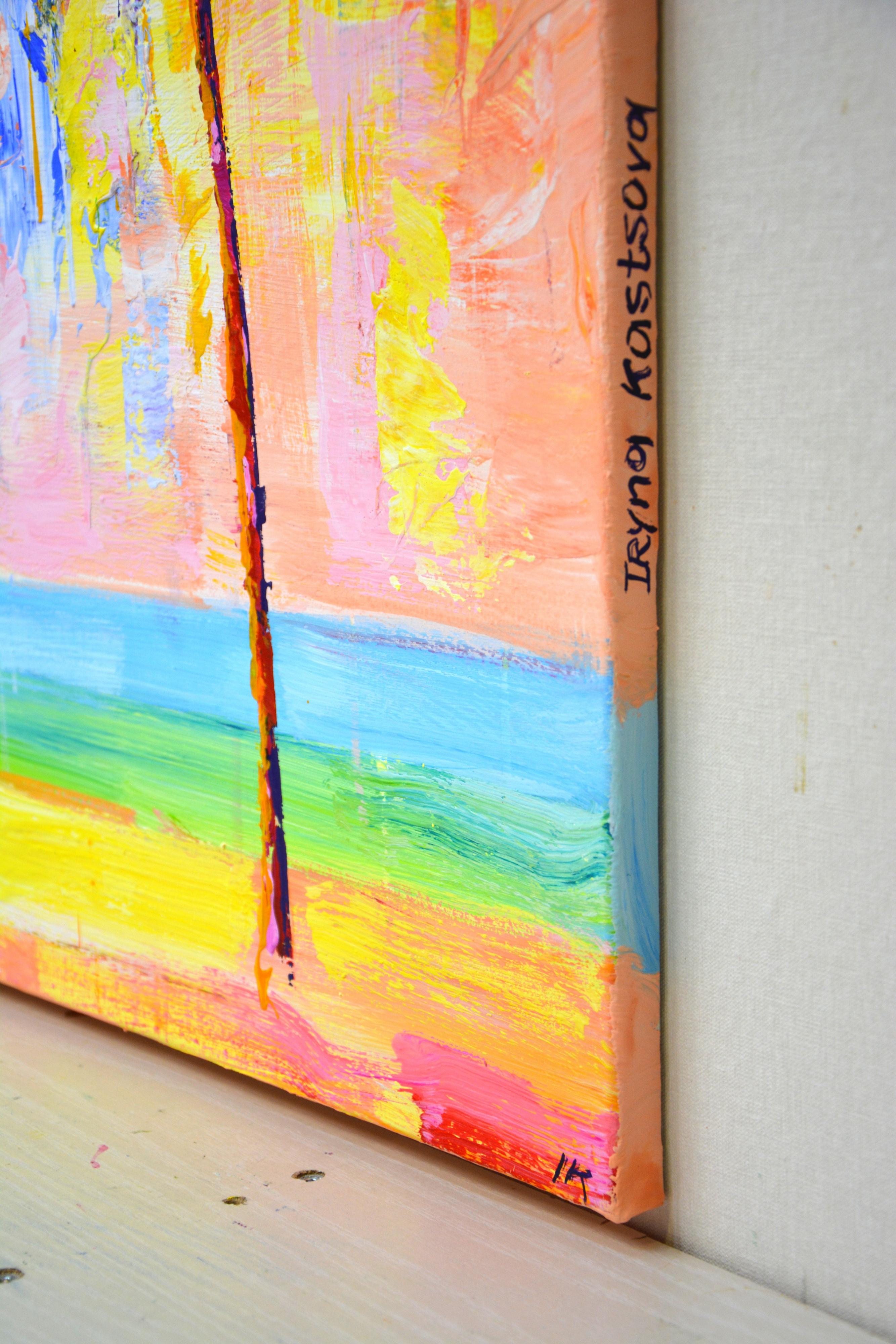Palmen. Ozean 3. (Impressionismus), Painting, von Iryna Kastsova