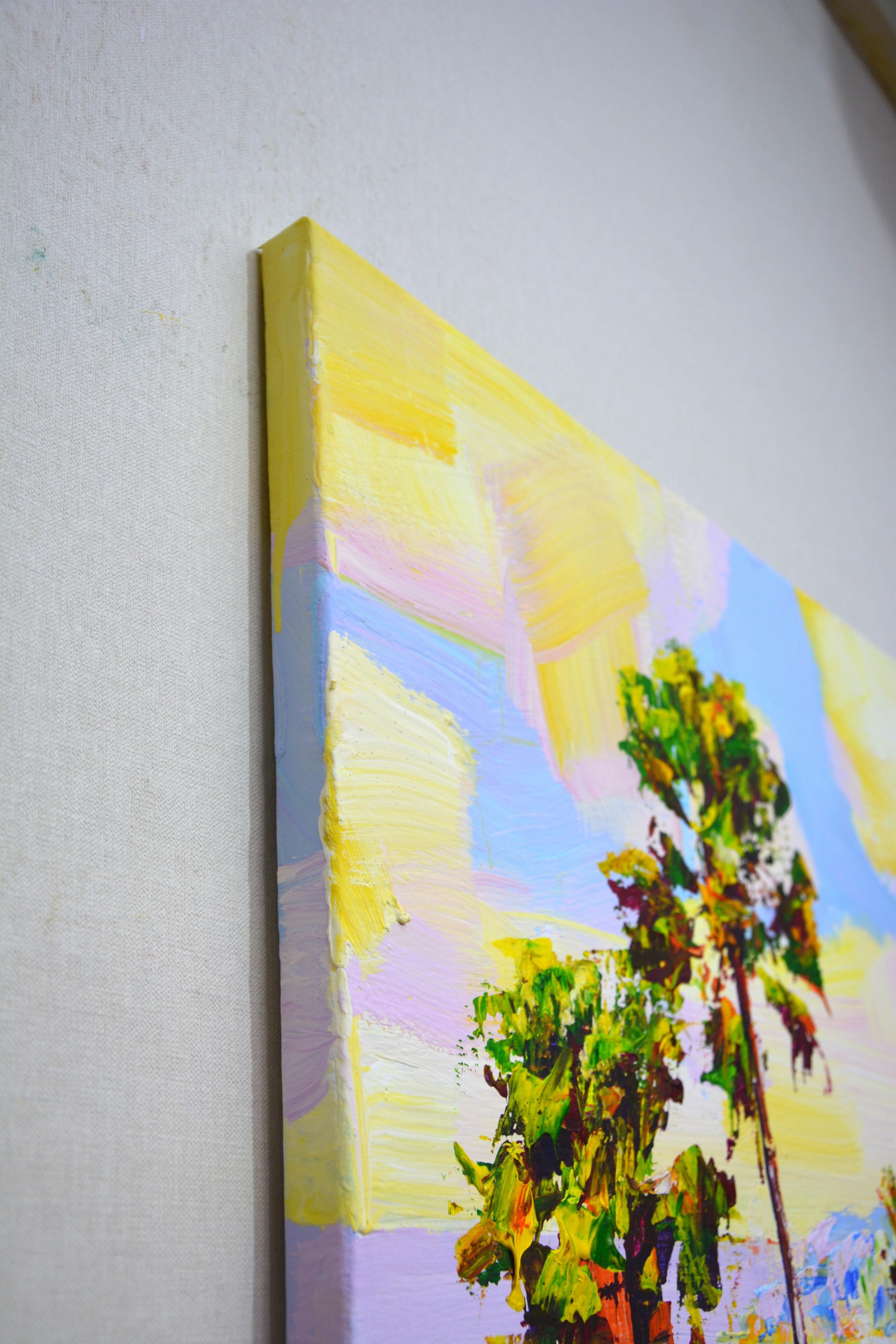 The picture is full of bright and rich colors that are so characteristic of impressionist styles. The painting depicts the island of Phuket, one of the world's most popular tourist destinations. This paradise surrounded by the azure waters of the
