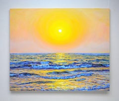 Noche rosa. Océano, Pintura, Óleo sobre lienzo