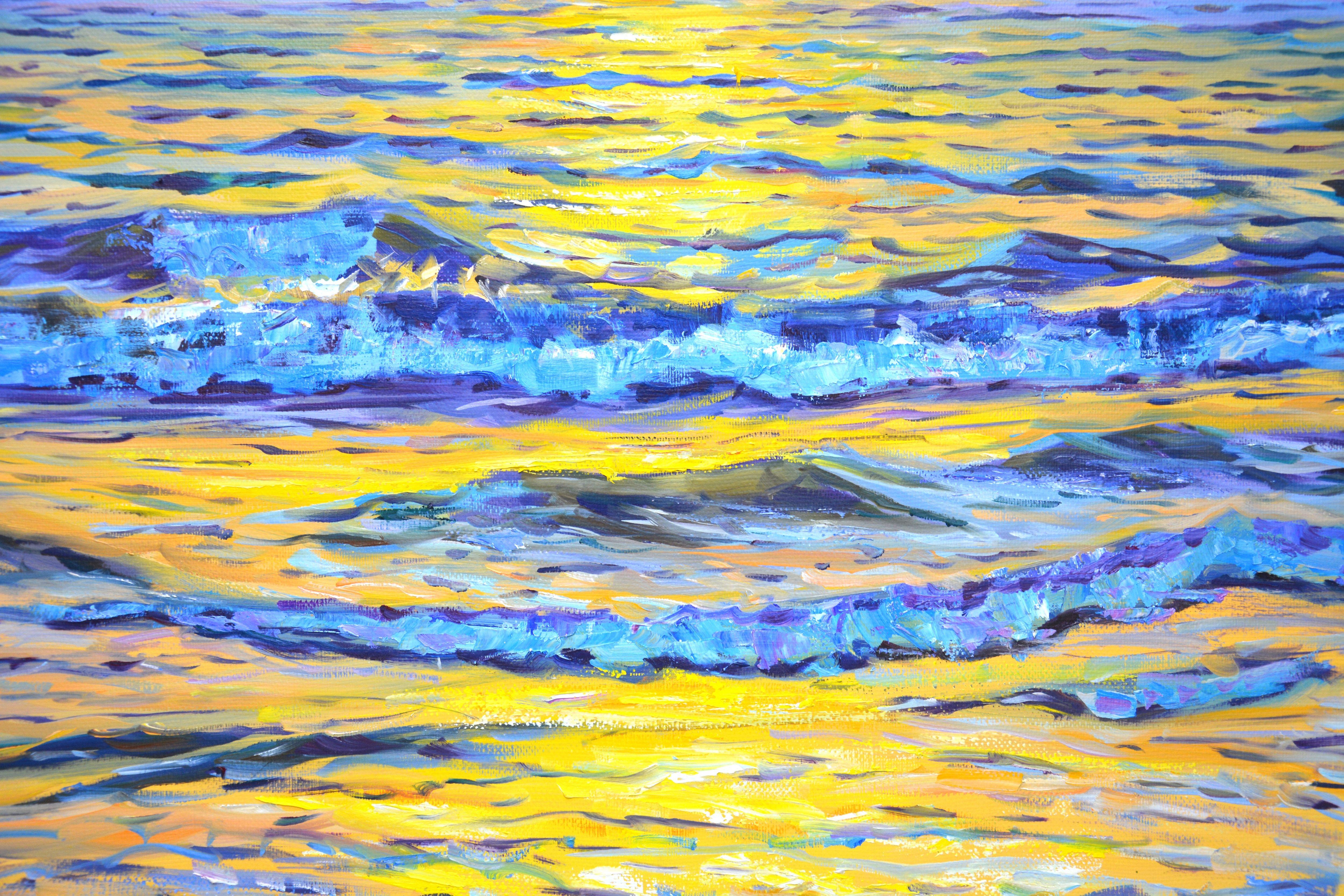 Pink evening. Ocean., Painting, Oil on Canvas For Sale 3