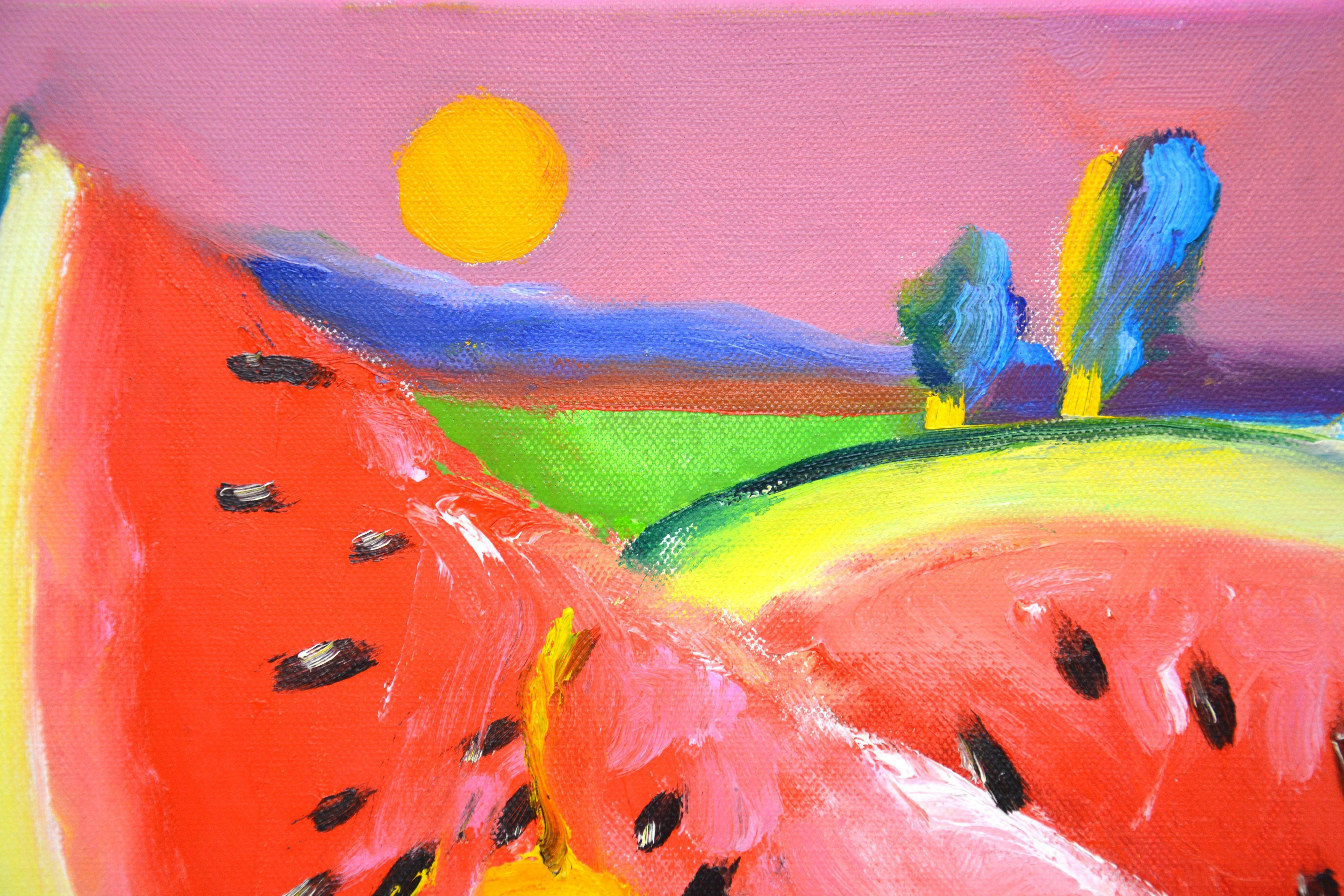 Pink evening, Painting, Oil on Canvas For Sale 2