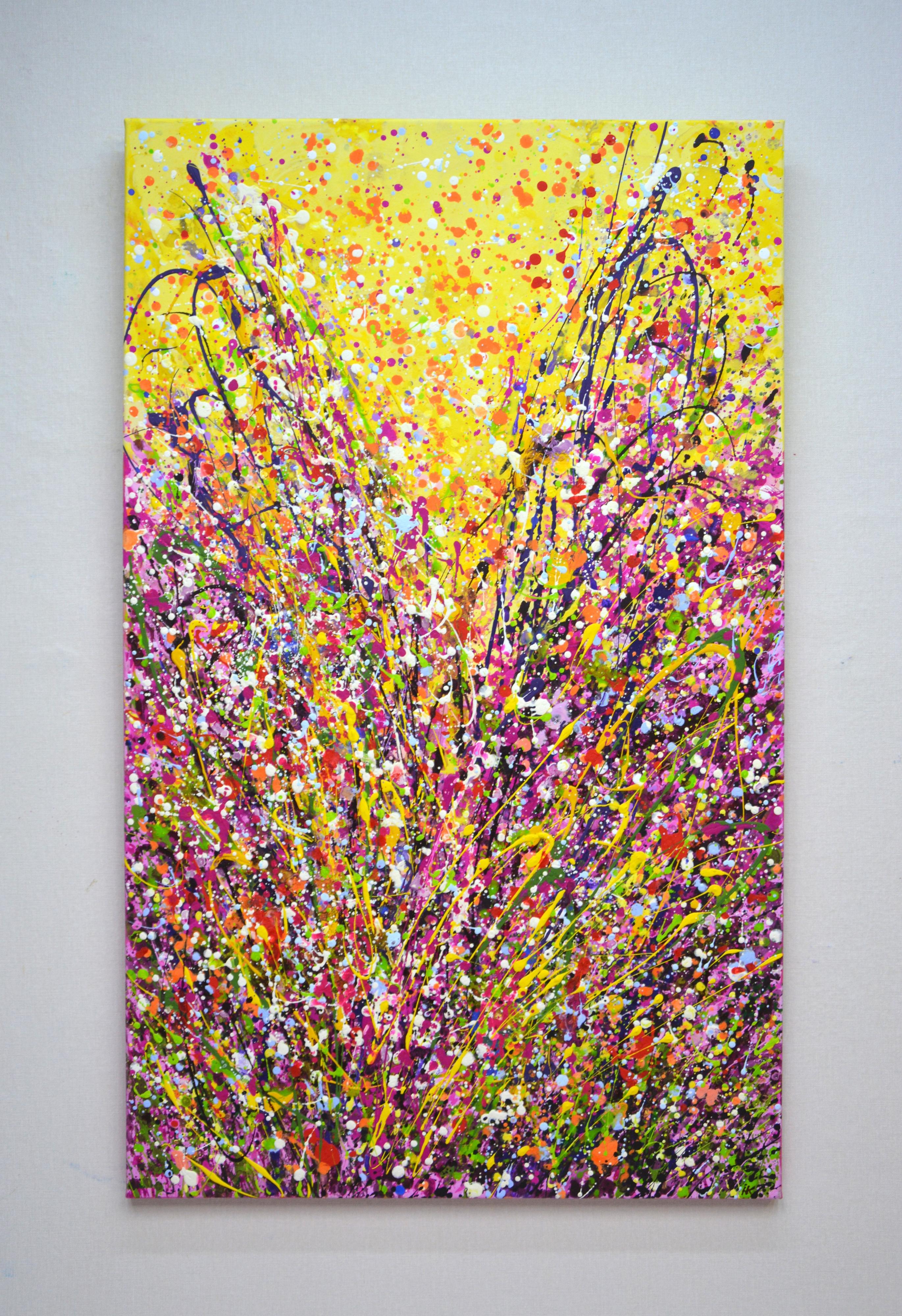 Stravaganza rosa. Pittura acrilica astratta contemporanea - Painting di Iryna Kastsova