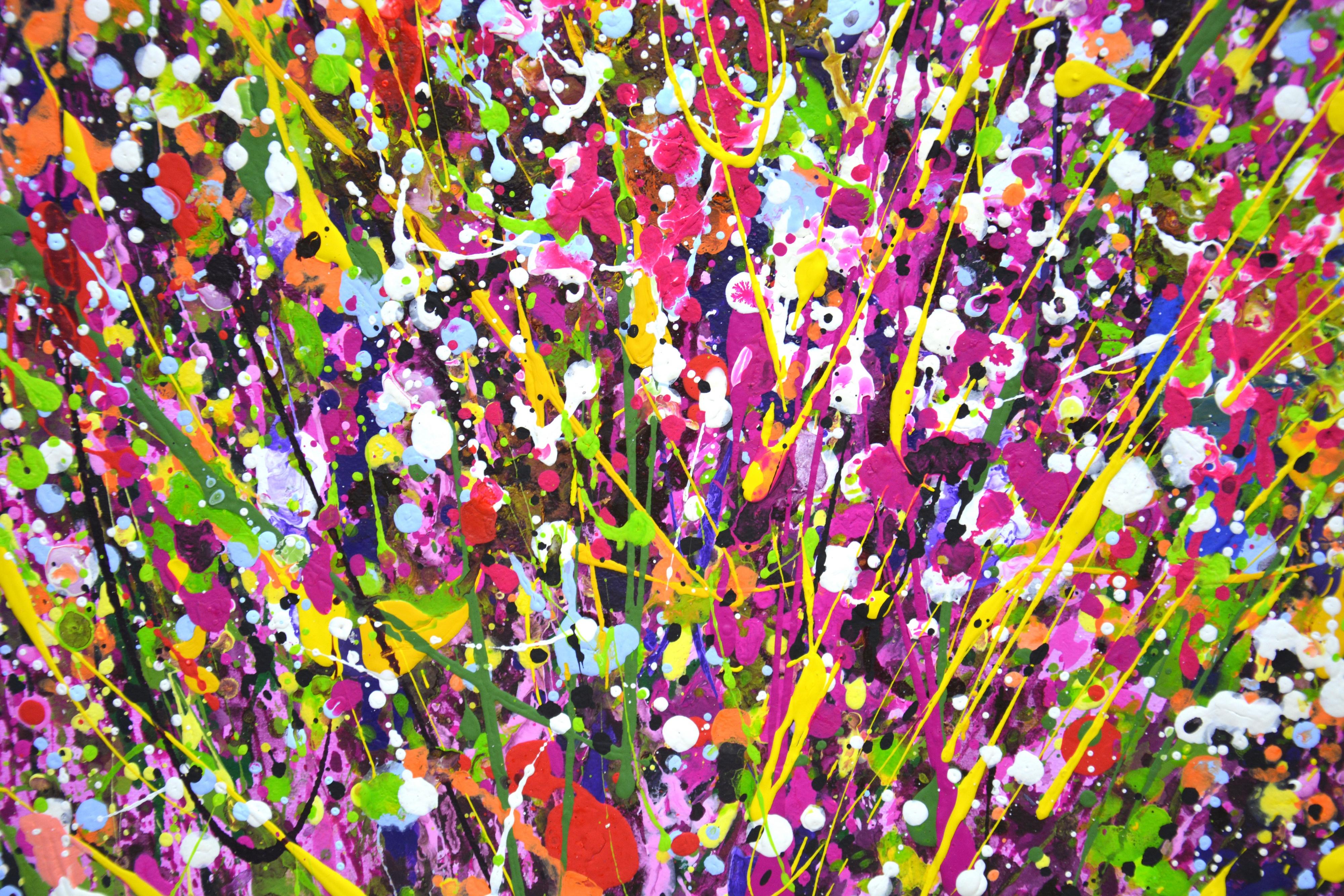 Stravaganza rosa. Pittura acrilica astratta contemporanea in vendita 1