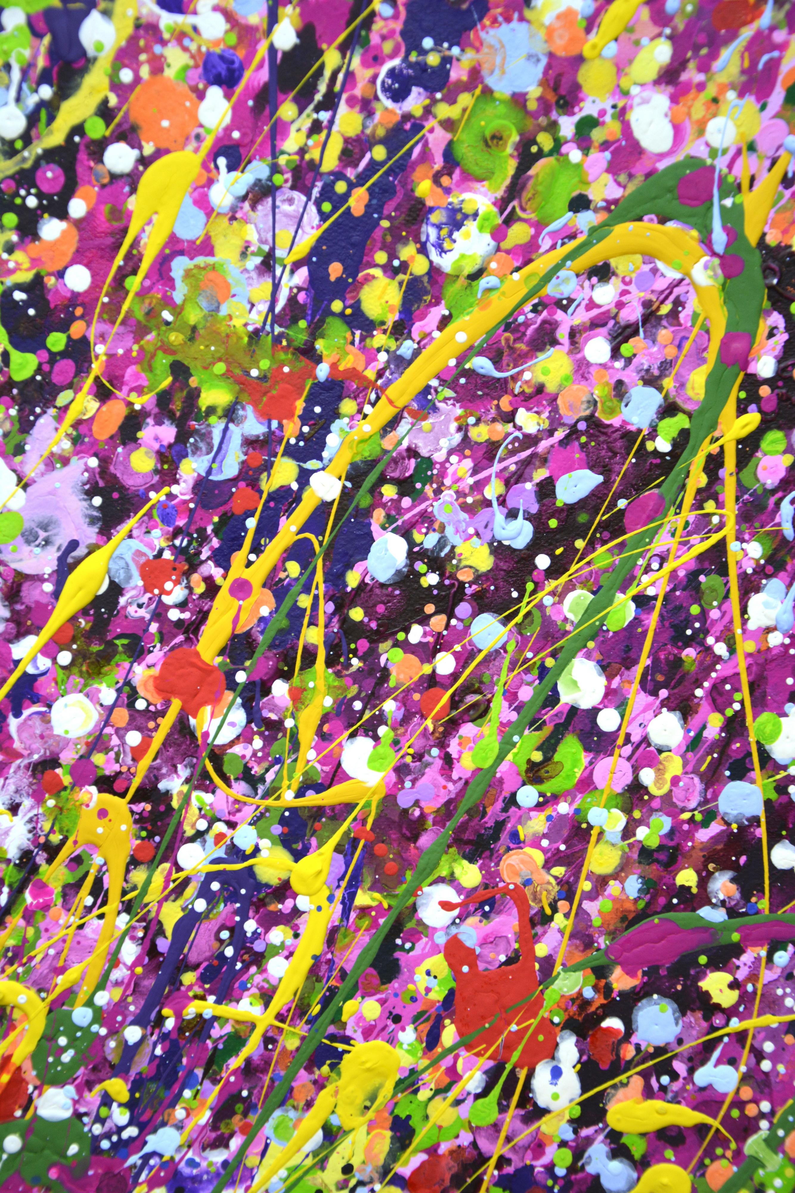 Stravaganza rosa. Pittura acrilica astratta contemporanea in vendita 2