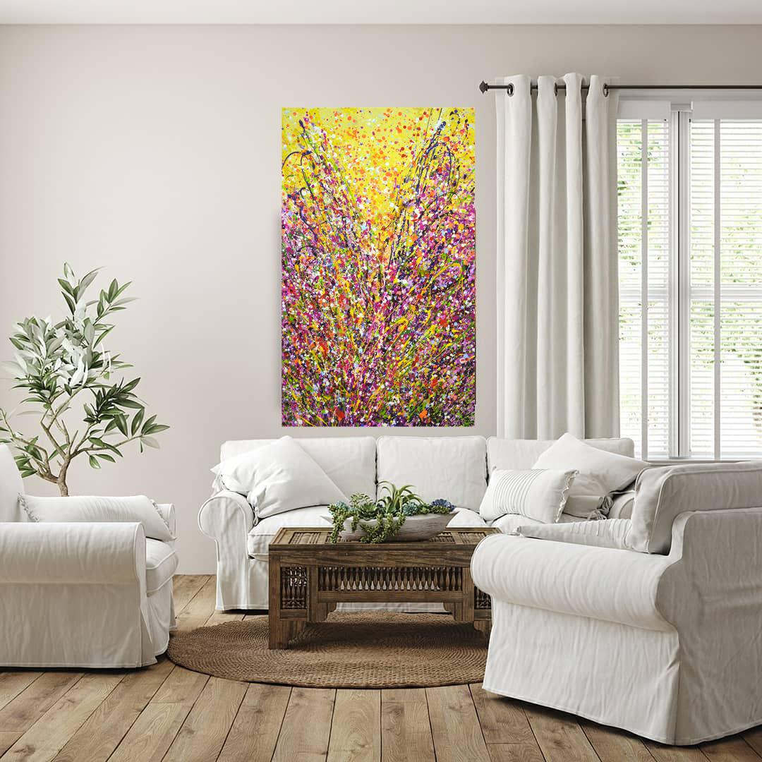Stravaganza rosa. Pittura acrilica astratta contemporanea in vendita 3