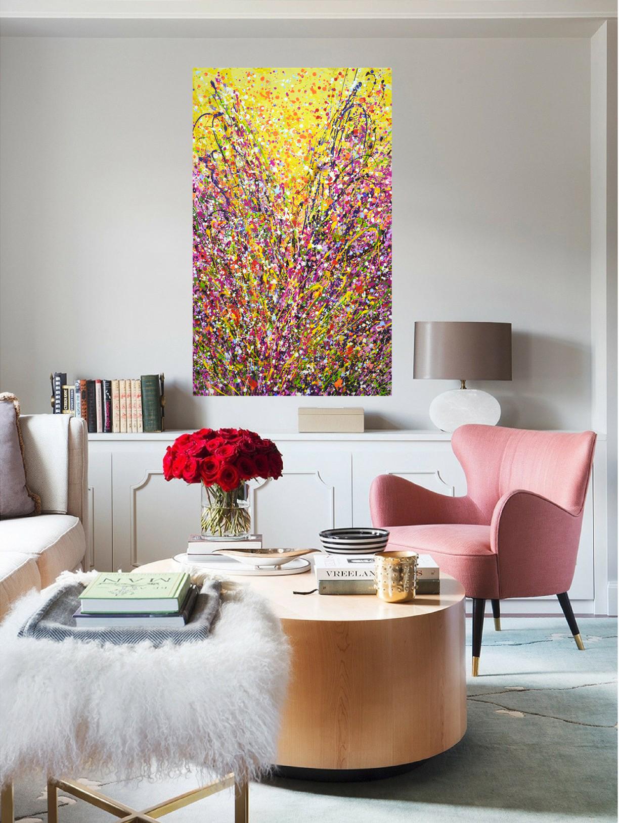 Stravaganza rosa. Pittura acrilica astratta contemporanea in vendita 4
